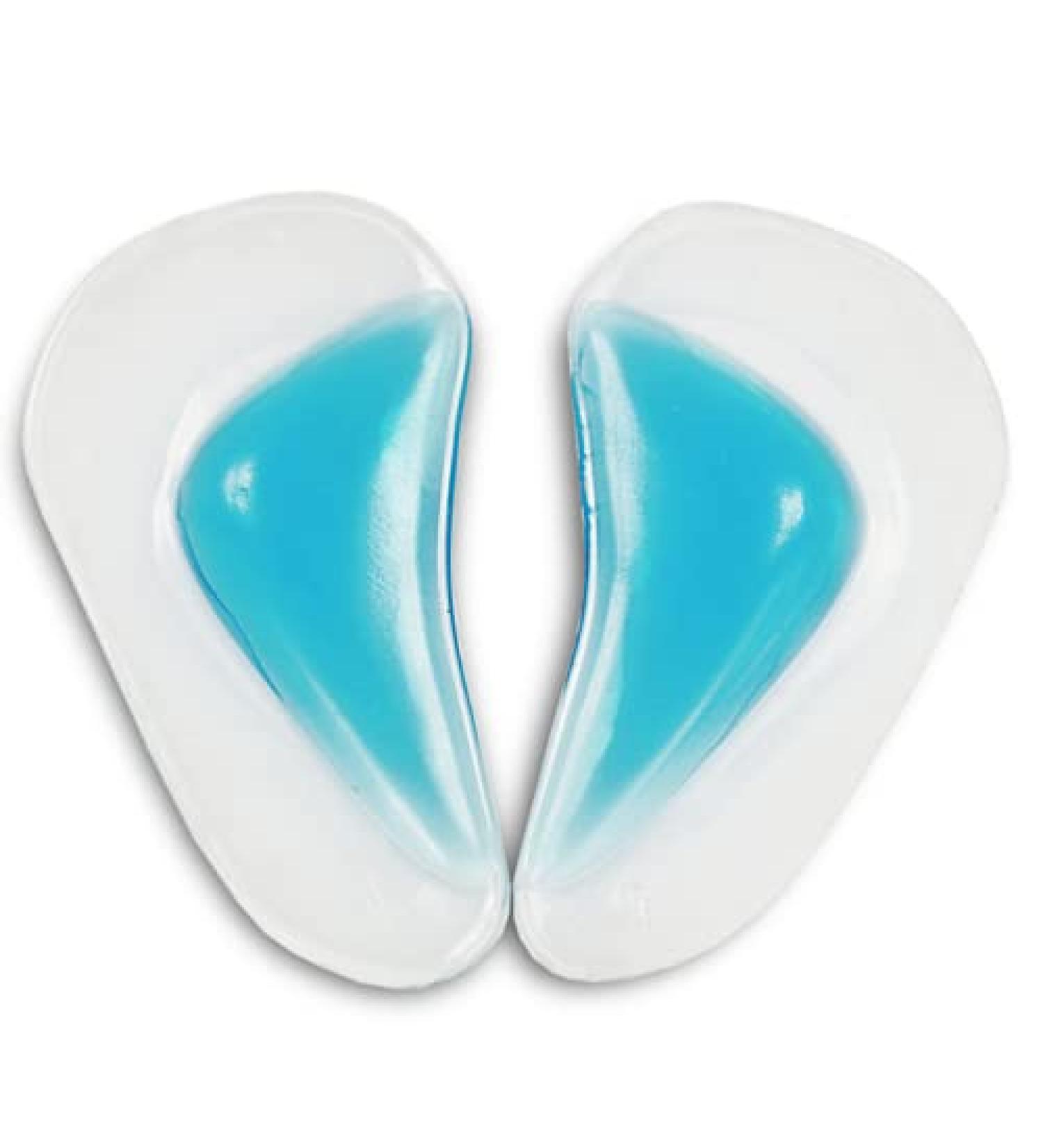 Gel Arch Support Set  4 Pcs Plantar Fasciitis Sleeves/Shoe Insoles for Flat Feet  Reusable Soft Silicon Arch Sleeves with Padded Cushions for Plantar Fasciitis  Flat Feet  Heel Spurs -Women & Men