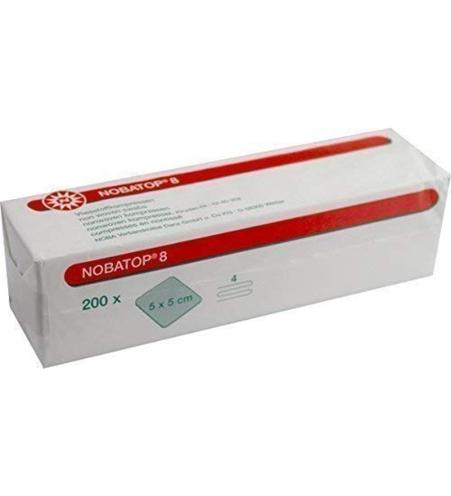 NOBATOP 8 Nonwoven Compresses - 200 Pieces 4-Ply 5x5 cm | Premium Quality Medical Supplies for International Shipping - Buy Online on GoSupps.com