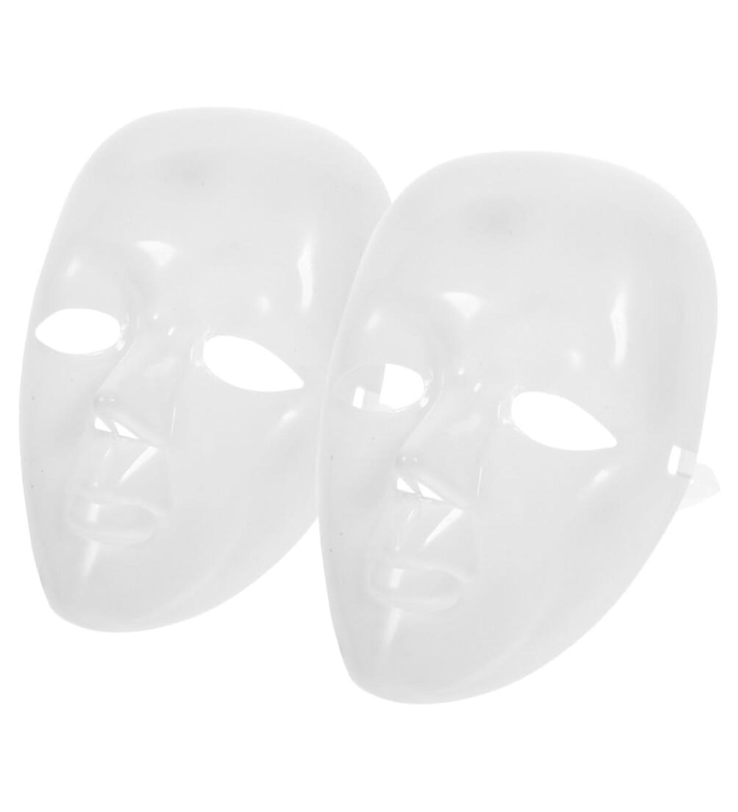 Imikeya DIY Empty Full Face Mask - 2 Paintable White Masks for Masquerade Carnival & Halloween Costumes - Buy Online on GoSupps.com
