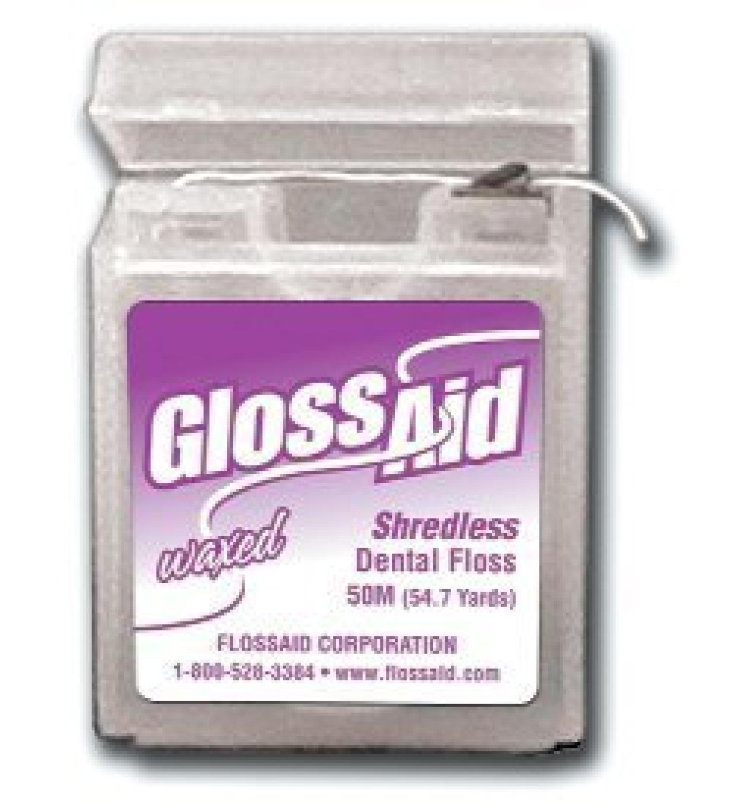 GLOSSAid Shredless Monofilament Dental Floss - 50 Meters (54.7 Yards)