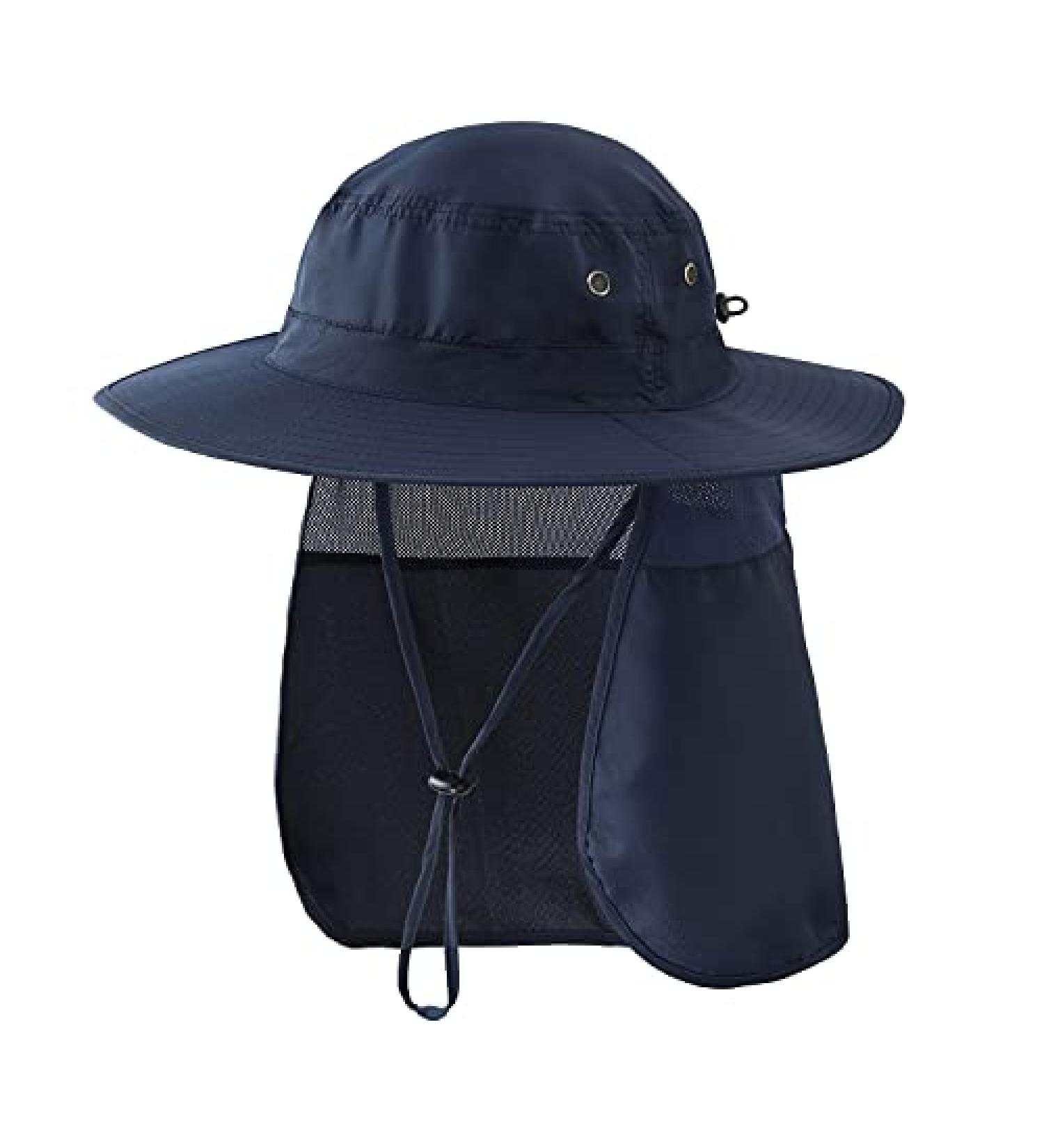 Home Prefer Men's Sun Hat with Neck Flap, Quick Dry UV Protection Cap - Navy Blue - Buy Online on GoSupps.com