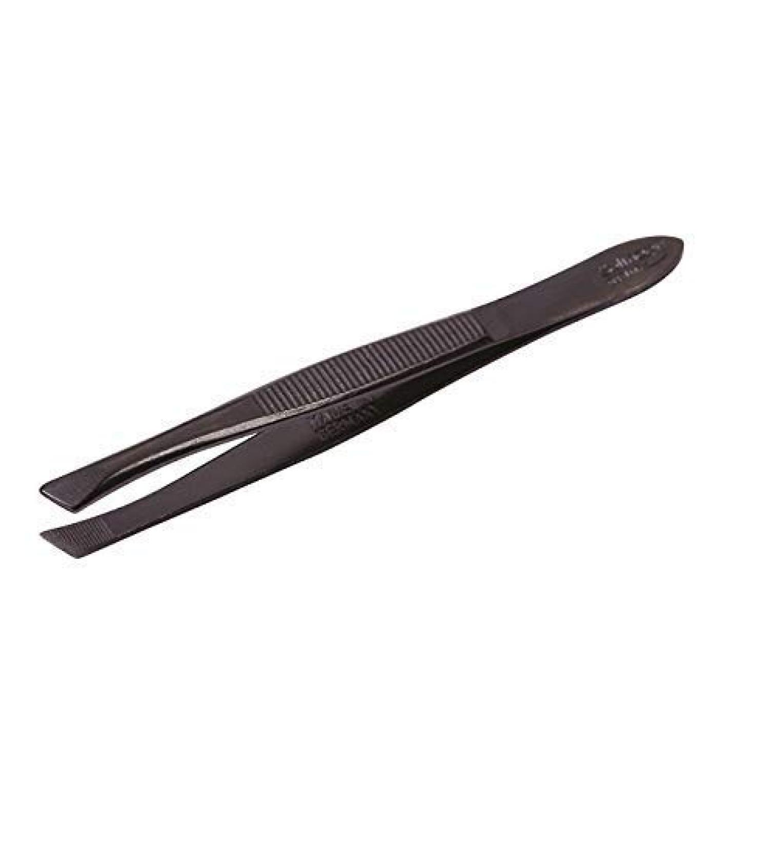 Solingen Tweezers 514 - Professional Slanted Tip for Precision Eyebrow Shaping and Facial Hair Removal | Stainless Steel, Made in Germany (Black) - Buy Online on GoSupps.com