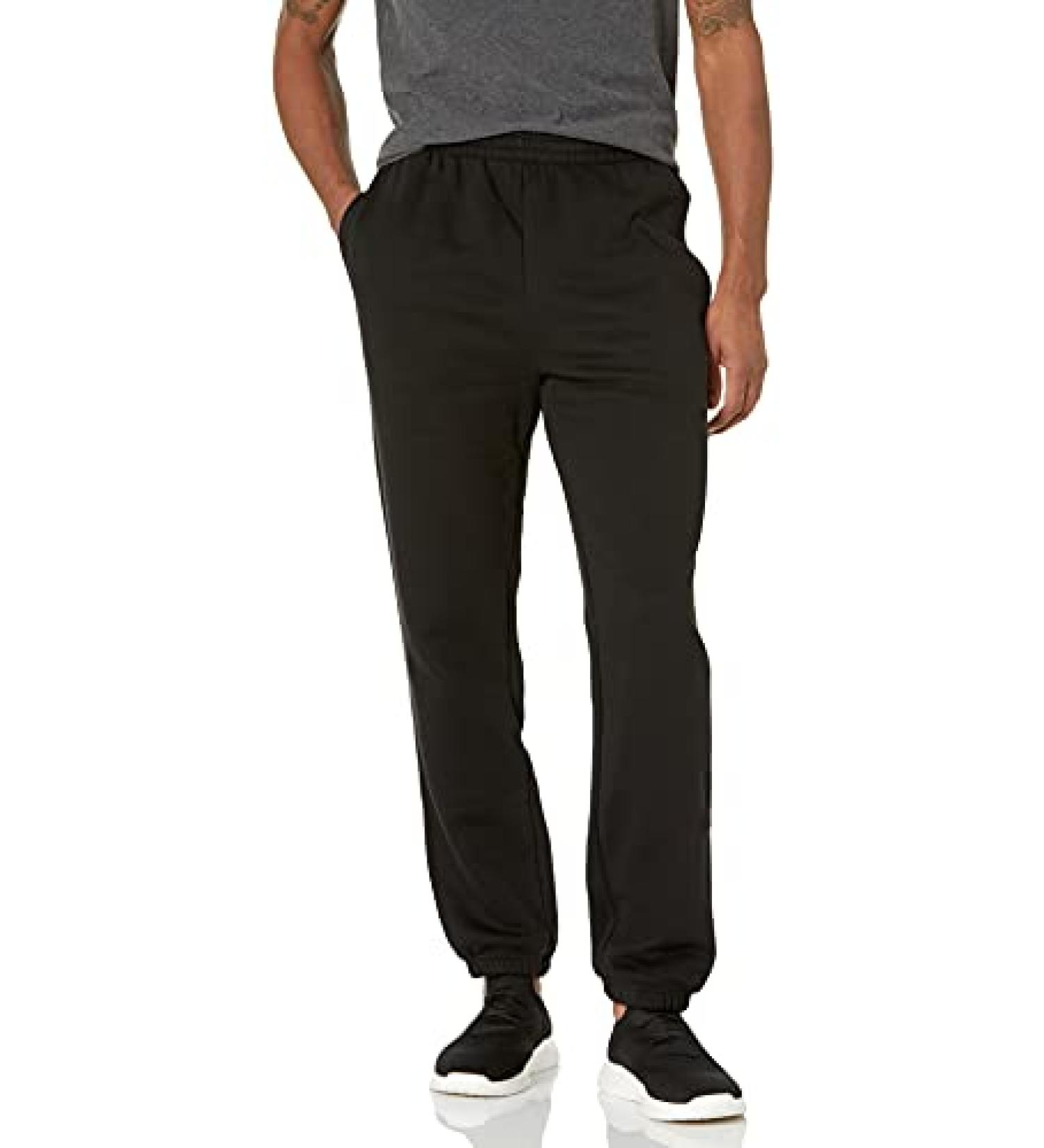Amazon Essentials Men's Closed Bottom Fleece Sweatpants - Large, Black - Buy Online on GoSupps.com