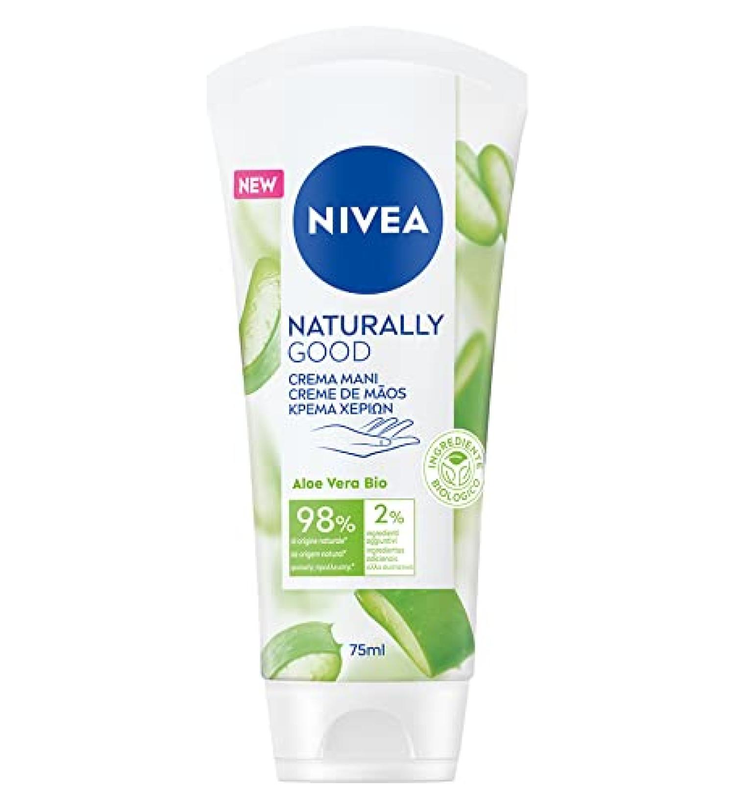 NIVEA Naturally Good Hand Cream 75ml - 98% Natural Ingredients & Aloe Vera for Soft Smooth Skin | International Shipping - Buy Online on GoSupps.com