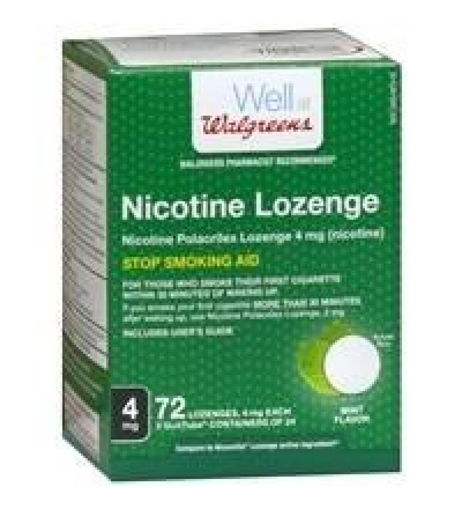 Walgreens Nicotine Lozenge 4mg Mint 72 ea