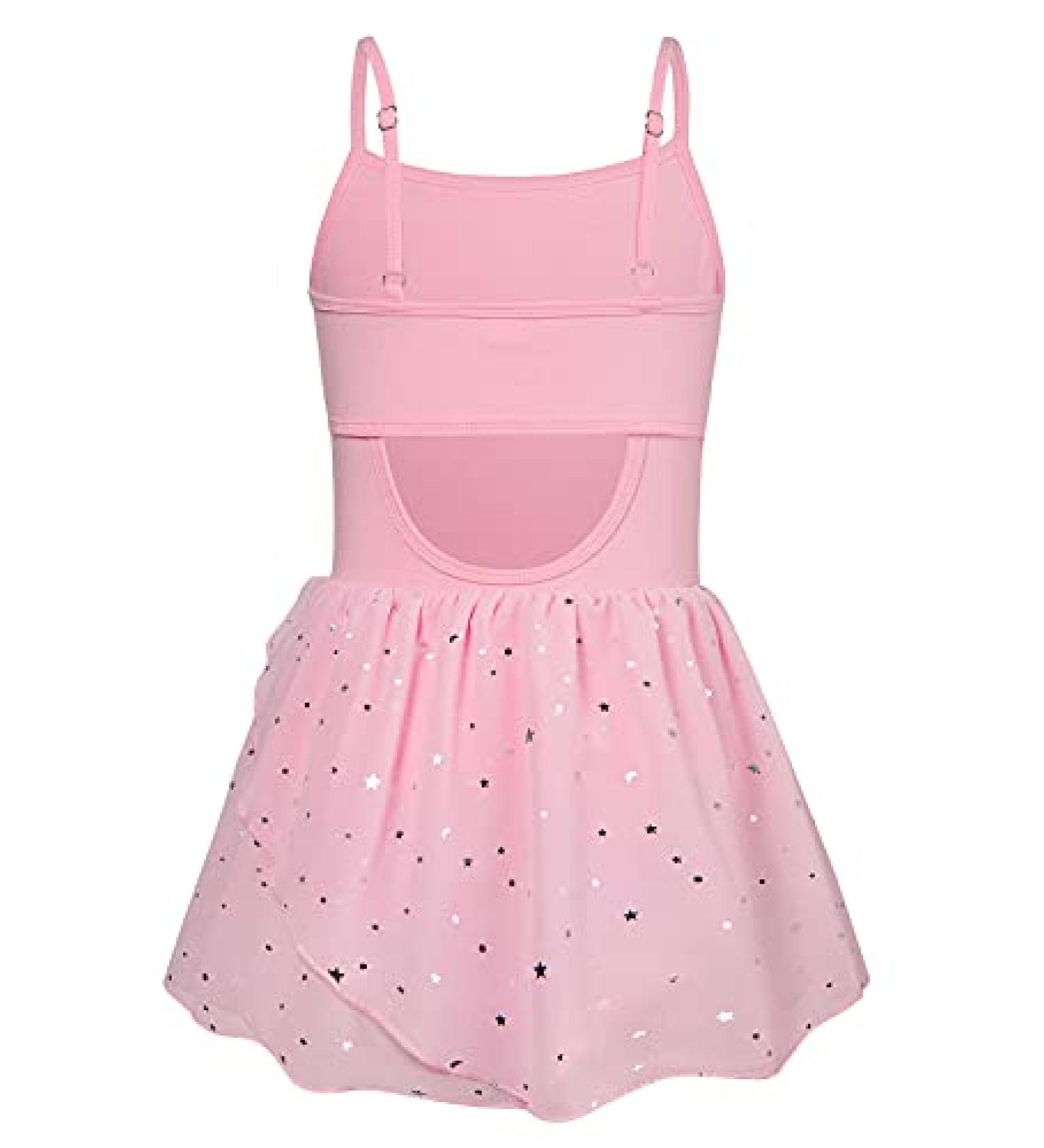 Vieille Toddler Girls Hollow Back Ballet Leotard with Tutu Skirt - Bright Pink, 6-7 Years - Buy Online on GoSupps.com