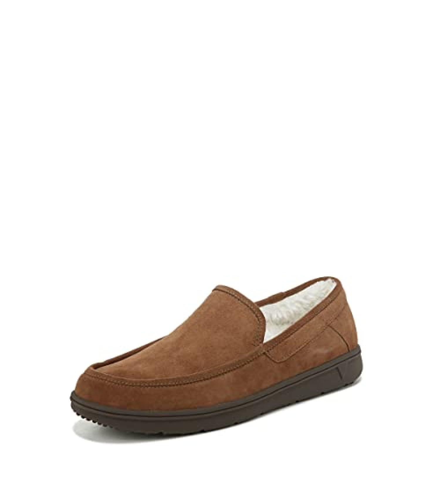 Vionic Men's Suede Gustavo Slip On Mule Sipper- Comfortable Spa House Slippers that include Three-Zone Comfort with Orthotic Insole Arch Support Soft House Shoes for Men 11 Toffee