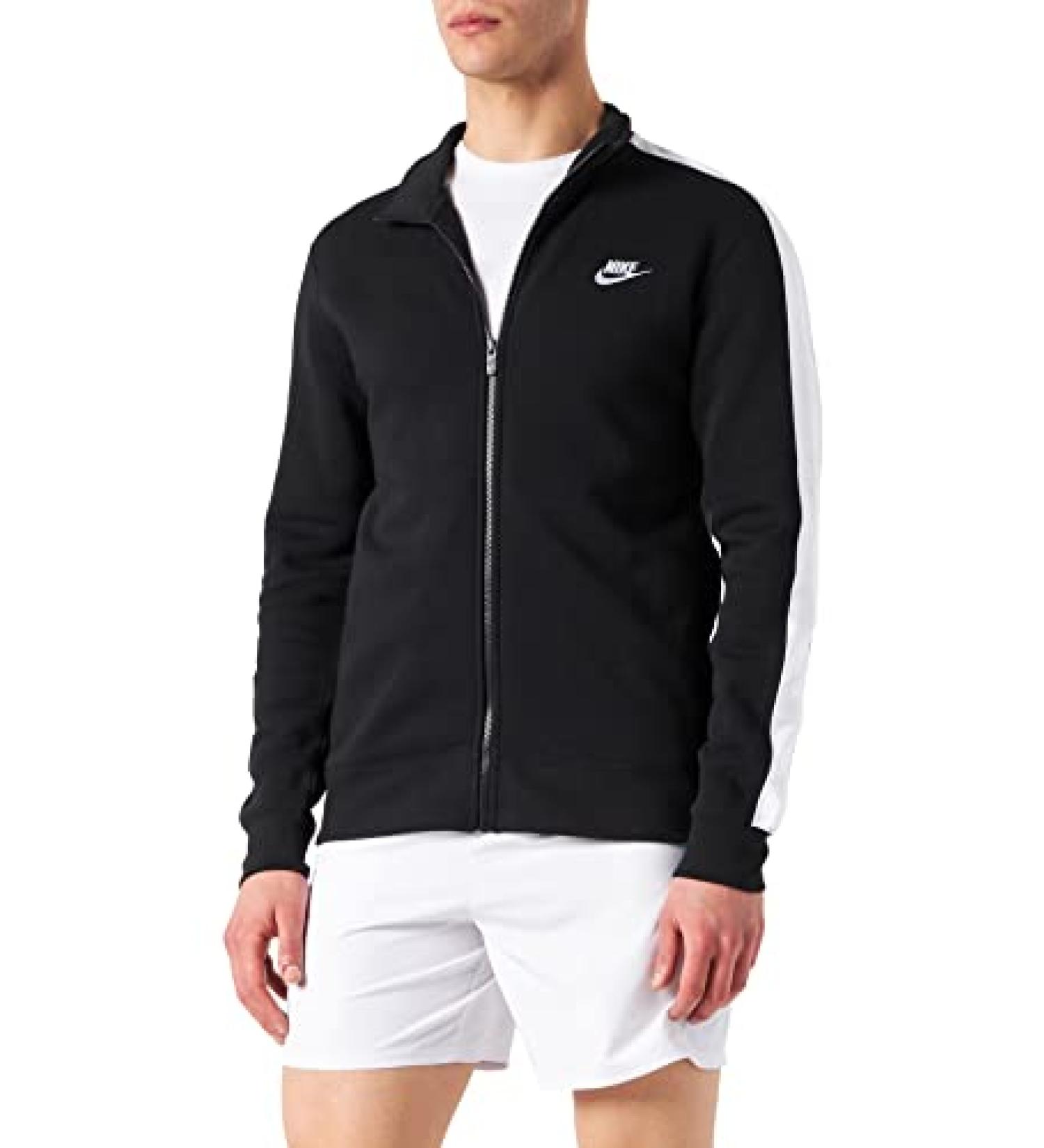 Nike Sportswear Club Fleece Track Jacket - Large, Black/White - Buy Online on GoSupps.com