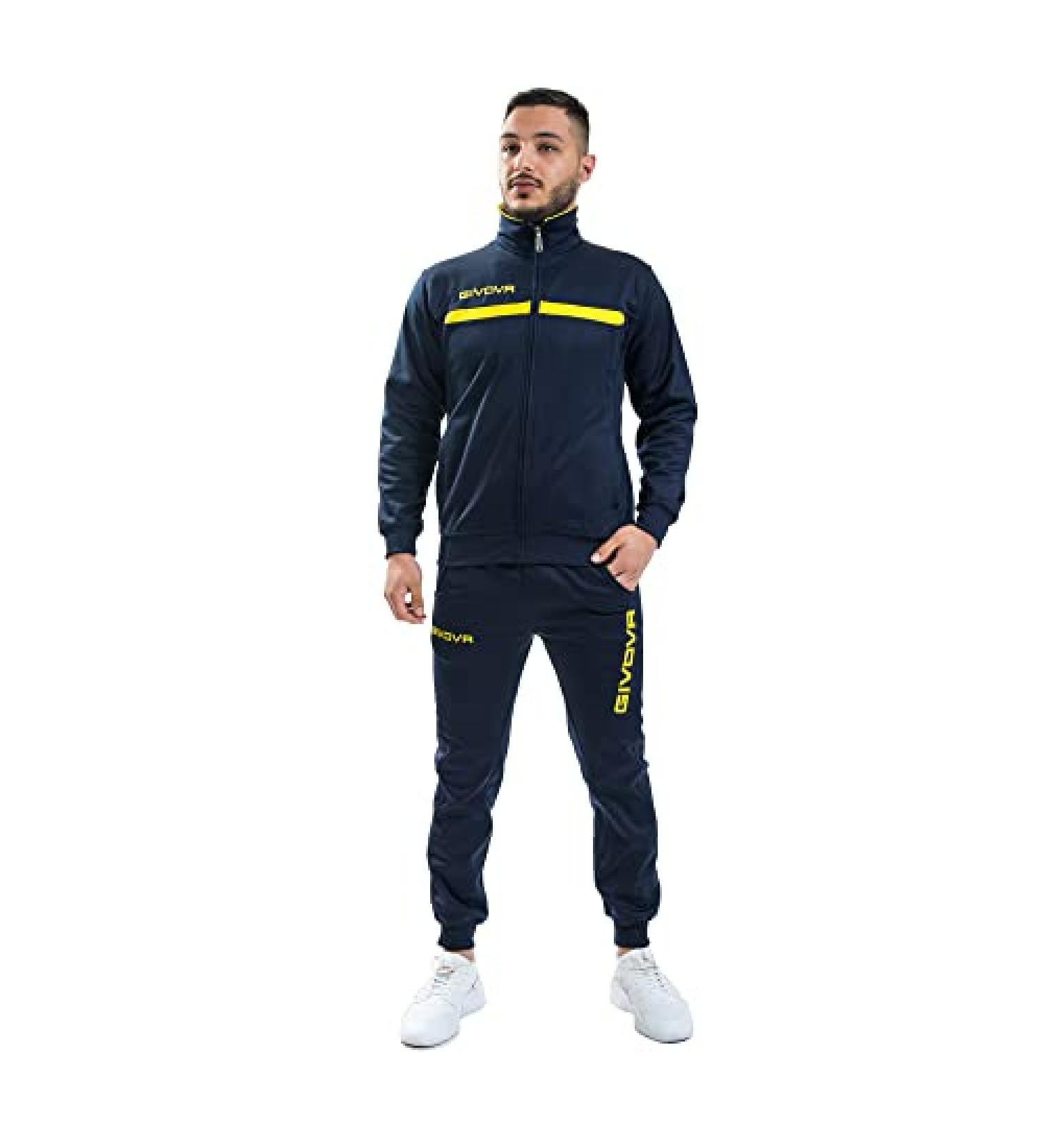 Givova Unisex Full Zip Jumpsuit X-Large Blue/Yellow - One Piece Suit - Buy Online on GoSupps.com