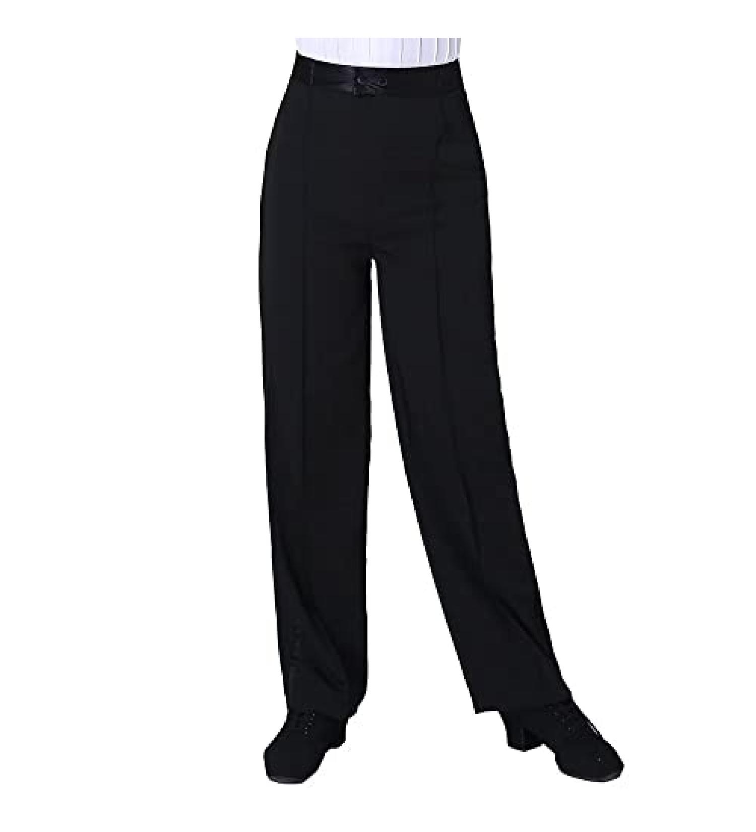 Libaobaoyo Boys Black Latin Ballroom Dance Pants - Elastic Waist Performance Costume for Kids, Size 12-13 Years - Buy Online on GoSupps.com