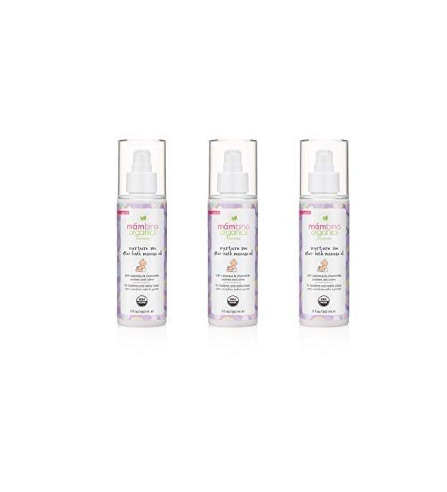 Organic Calendula Baby Oil 3-Pack - Soothing Massage Bath Oil for Baby Sleep & Dryness - Lavender, Chamomile, Jojoba - Mambino Organics - Buy Online on GoSupps.com
