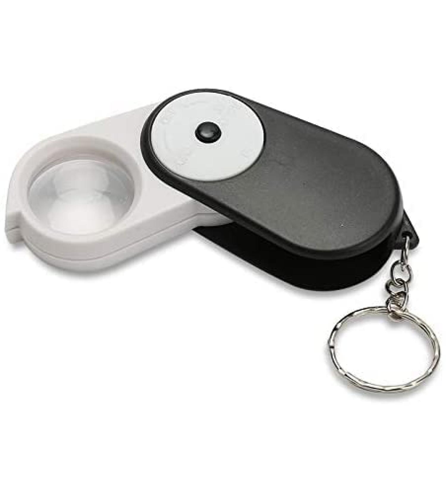 Magnifying Glasses Pocket Magnifier 10X Folding Handheld Magnifying Glass with LED Lighting and Key Ring for Coins Jewelry Antique Inspection - Buy Online on GoSupps.com