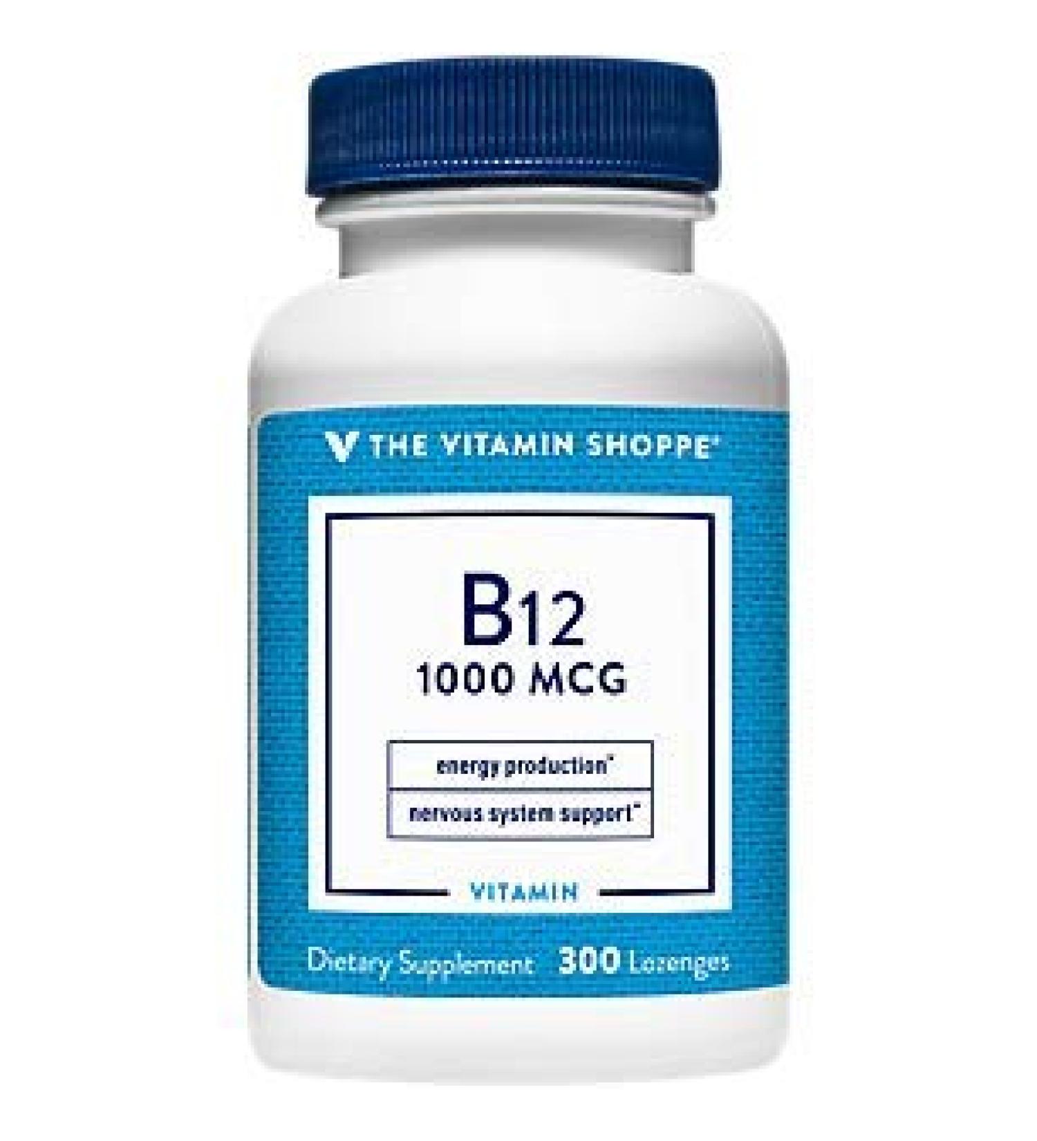 Vitamin B12 1000mcg Dietary Supplement - 300 Lozenges - Gluten/Dairy Free - by The Vitamin Shoppe - Buy Online on GoSupps.com