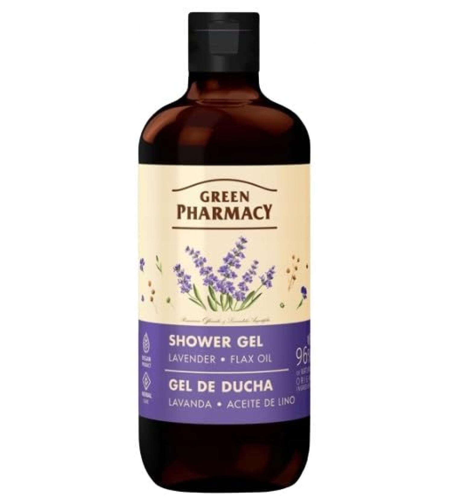 GREEN PHARMACY -Green Pharmacy - Lavender & Flaxseed Oil Shower Gel - 500ml - Moisturizes & Soothes Skin
