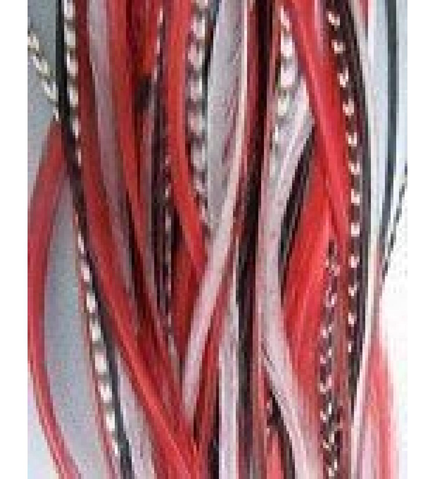 Red Black White Grizzly Remix Feather Extension 8-11 - Buy Online on GoSupps.com