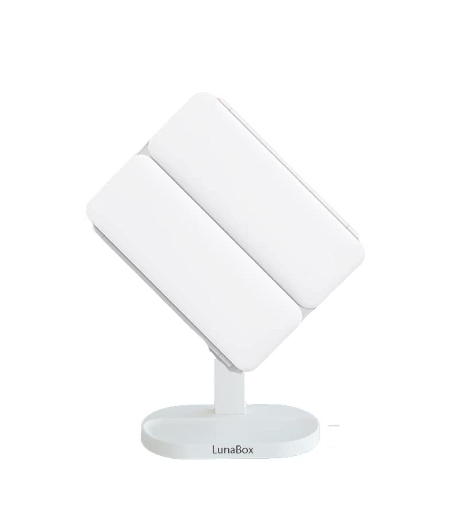 Rechargeable Makeup Mirror with Lights - LunaBox Vanity Mirror with 3X/5X Magnification and 3 Light Modes (White) - Buy Online on GoSupps.com