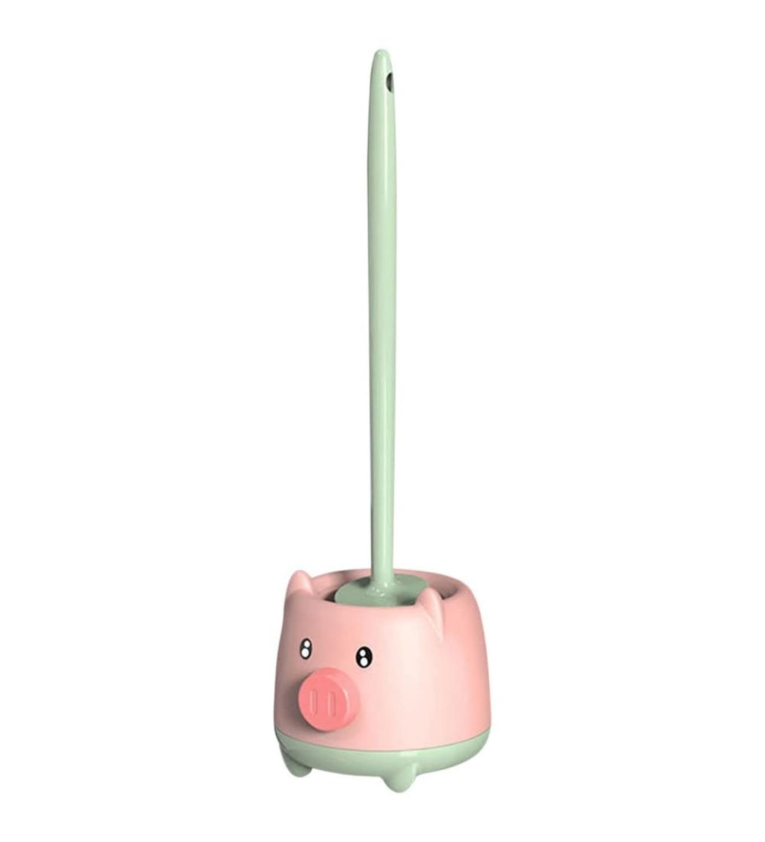 siyewio Compact Toilet Bowl Cleaning Brush Set Pink & Green Plastic Toilet Bowl Brush and Holder for Bathroom Deep Cleaning - Buy Online on GoSupps.com