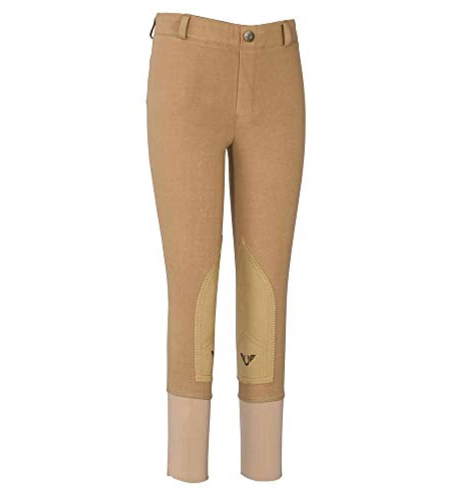 TuffRider Kid's Cotton Pull-On Breeches 14 Sand