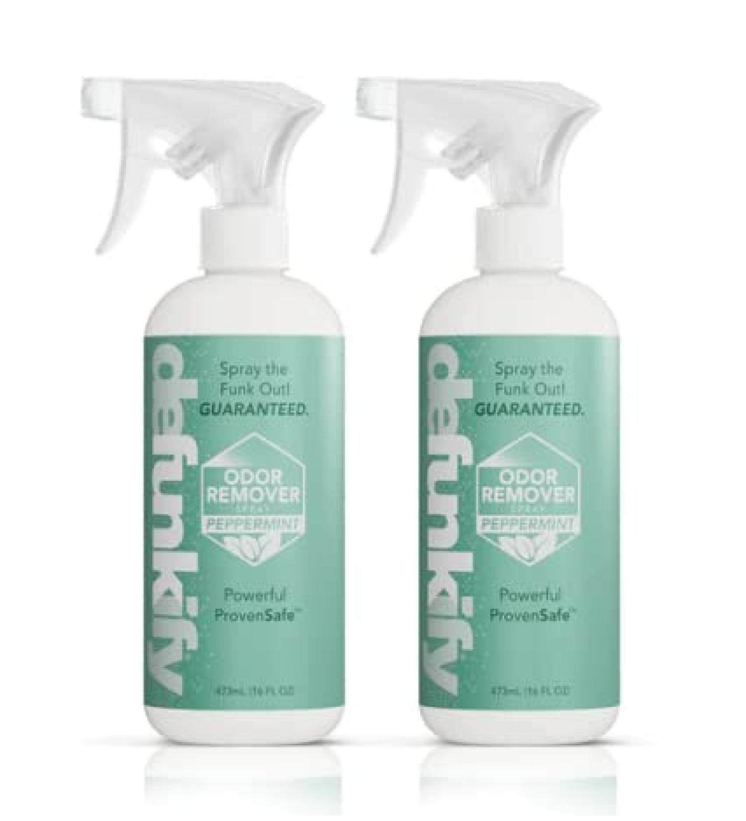 Defunkify Peppermint Odor Remover Spray | 32 fl oz 2-Pack | Shoe, Pet & Linen Deodorizer | Ionic Silver & Essential Oil Scent - Buy Online on GoSupps.com