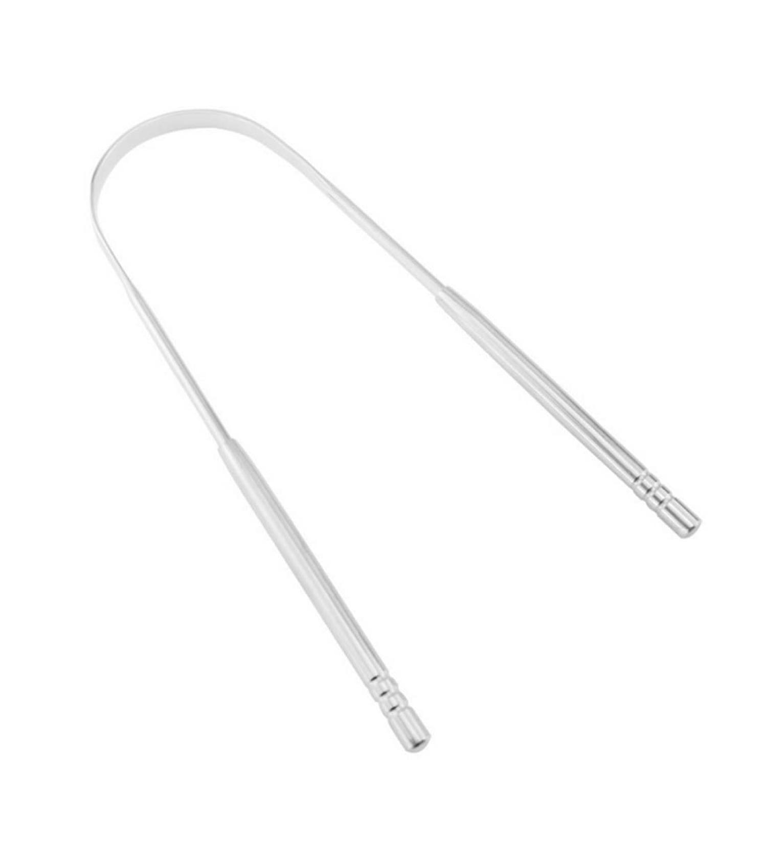 Buy Stainless Steel Tongue Scraper - Ayurvedic Tongue Cleaner for Optimal Oral Hygiene (Silver) | International Shipping Available - Buy Online on GoSupps.com