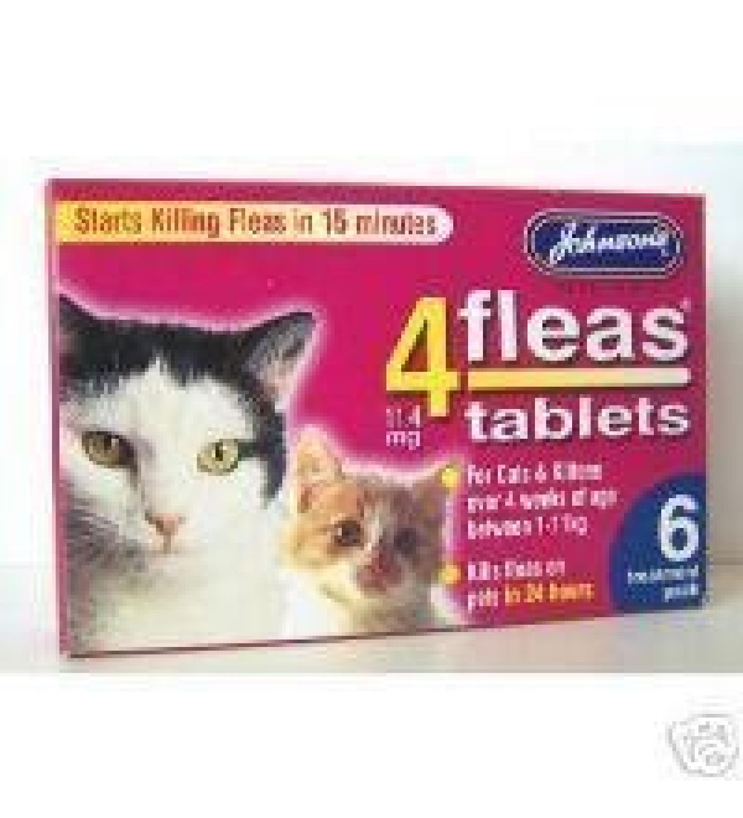 Johnsons Veterinary Products 4Fleas Tablets for Cats and Kittens Pack of 6