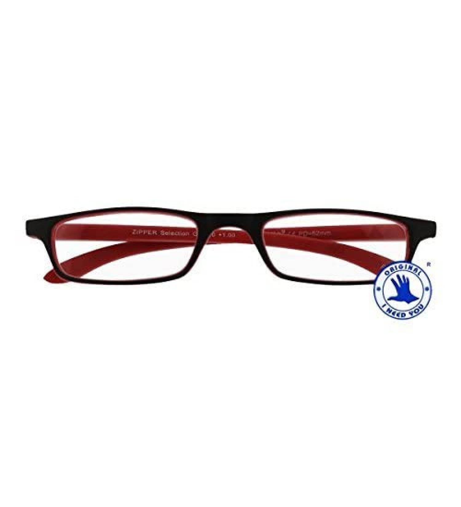 I NEED YOU reading glasses Zipper Selection SPH: 1.50 Color: black-red 1 piece