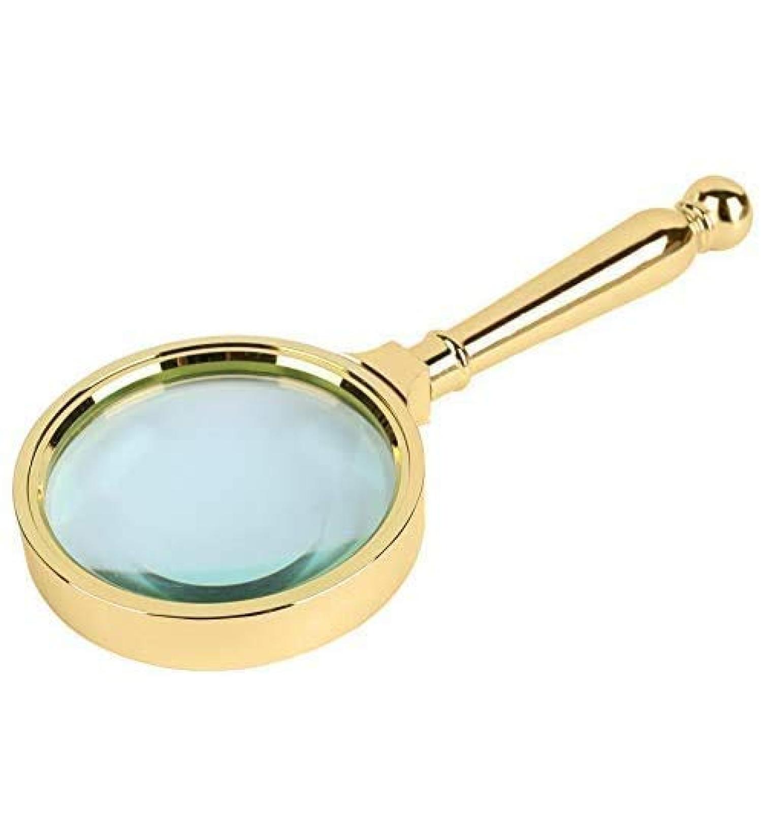 Magnifying Glasses Vision aids All Metal Gold Hand-held Magnifying Glass 10 Times Old Man Reading Retro Copper Handle Optical Glass Appreciation map Identification Antiques (Color : Brass) Stationery - Buy Online on GoSupps.com