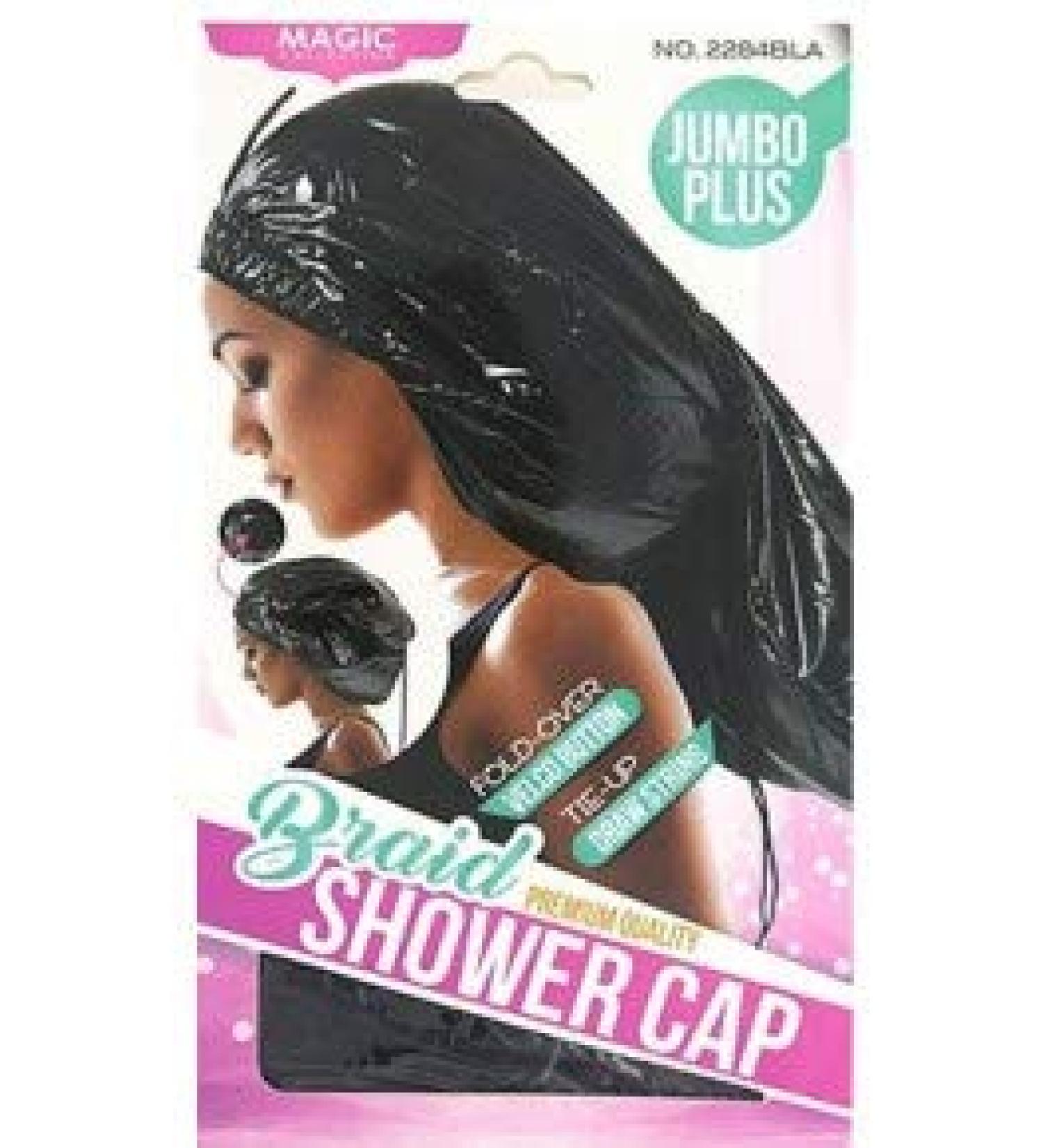 Magic Collection Super Jumbo Plus Braid Shower Cap (Black)