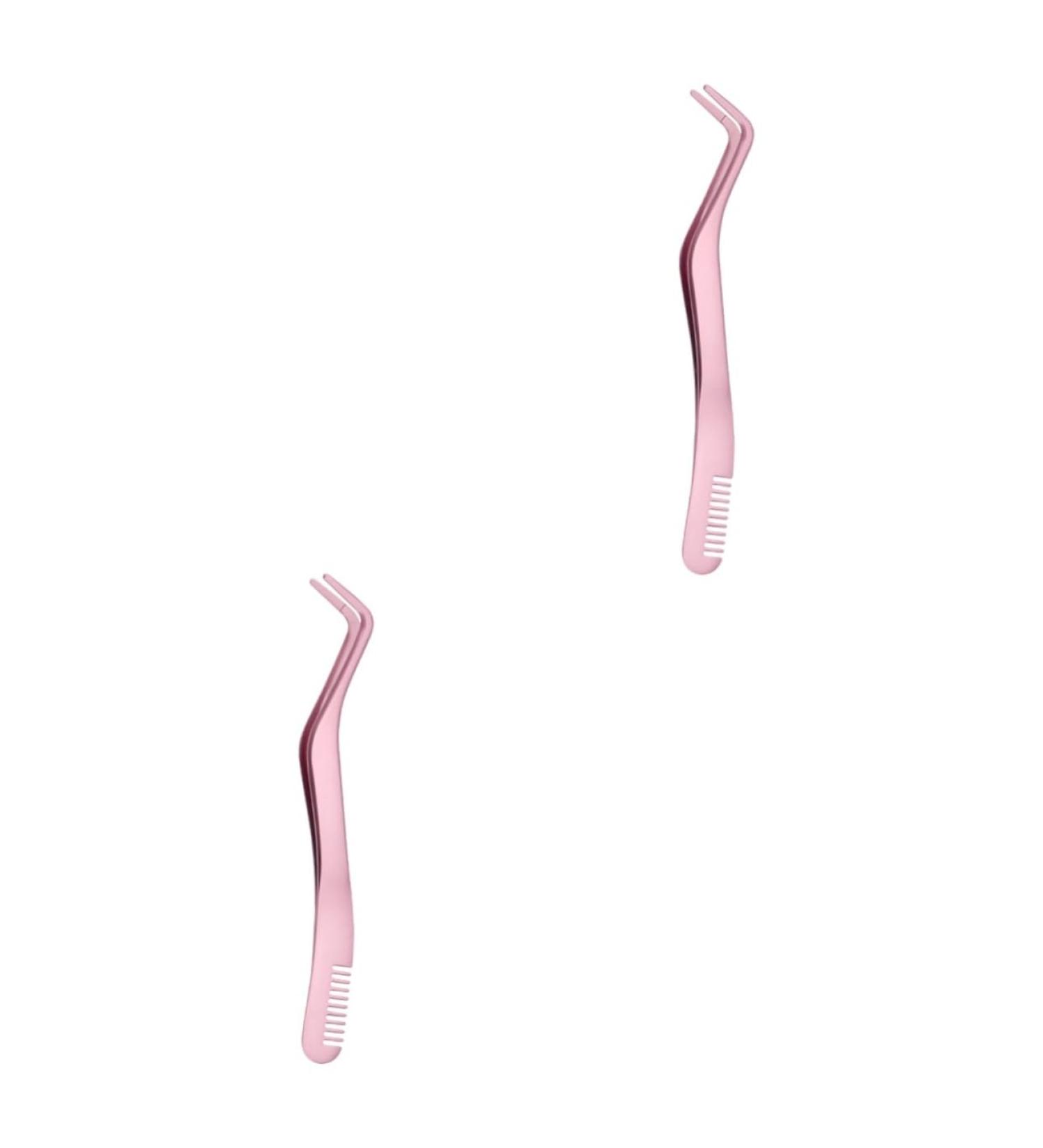 FRCOLOR 2pcs Eyelash Tweezers Set - Professional Stainless Steel Lash Applicators for Eyelash Extensions & Makeup - Ideal Beauty Tool for Women - Buy Online on GoSupps.com