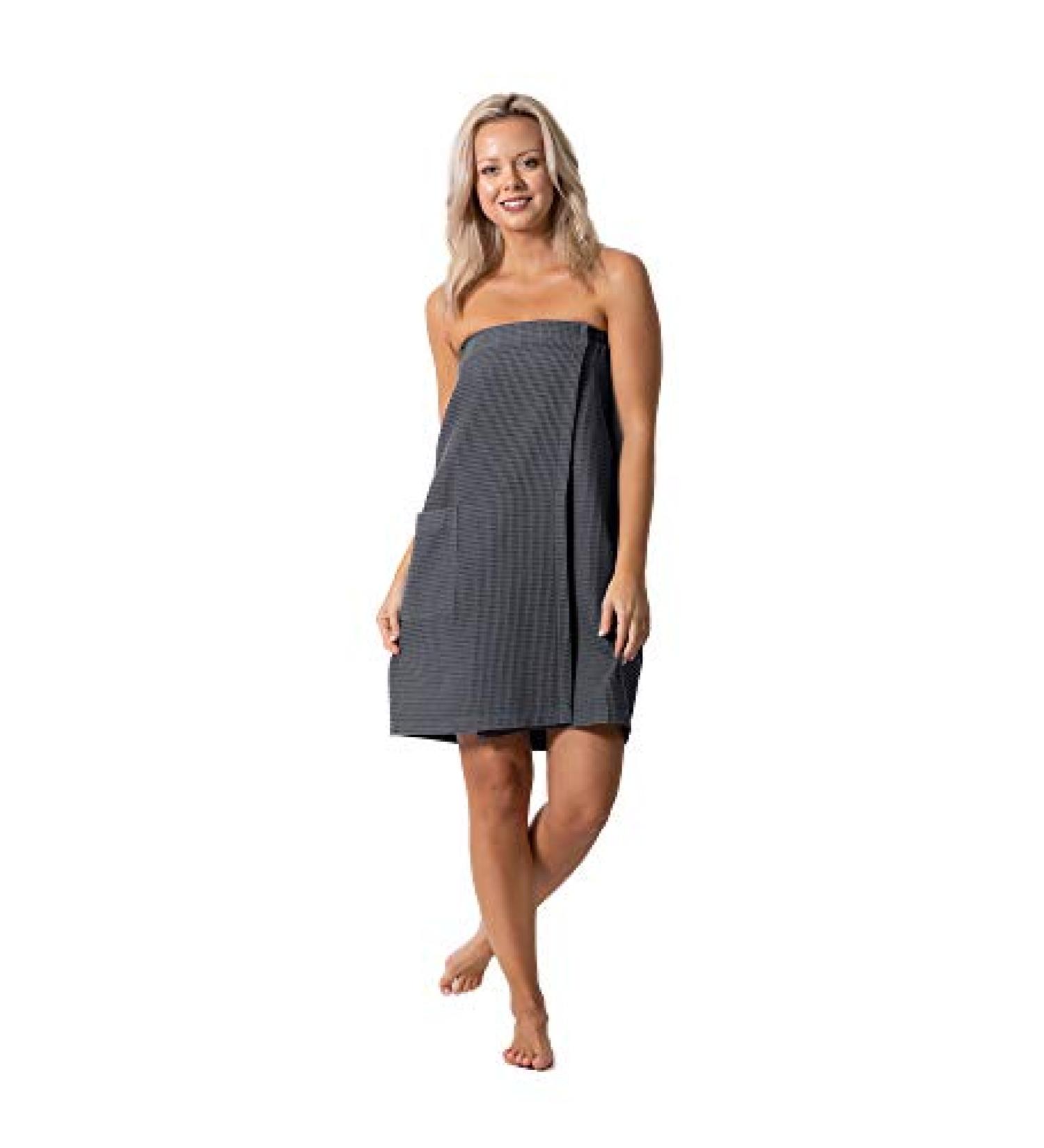 XX-Large Dark Gray Quick Dry Waffle Spa Wrap with Adjustable Closure | Lightweight Bath Robe Direct - Buy Online on GoSupps.com