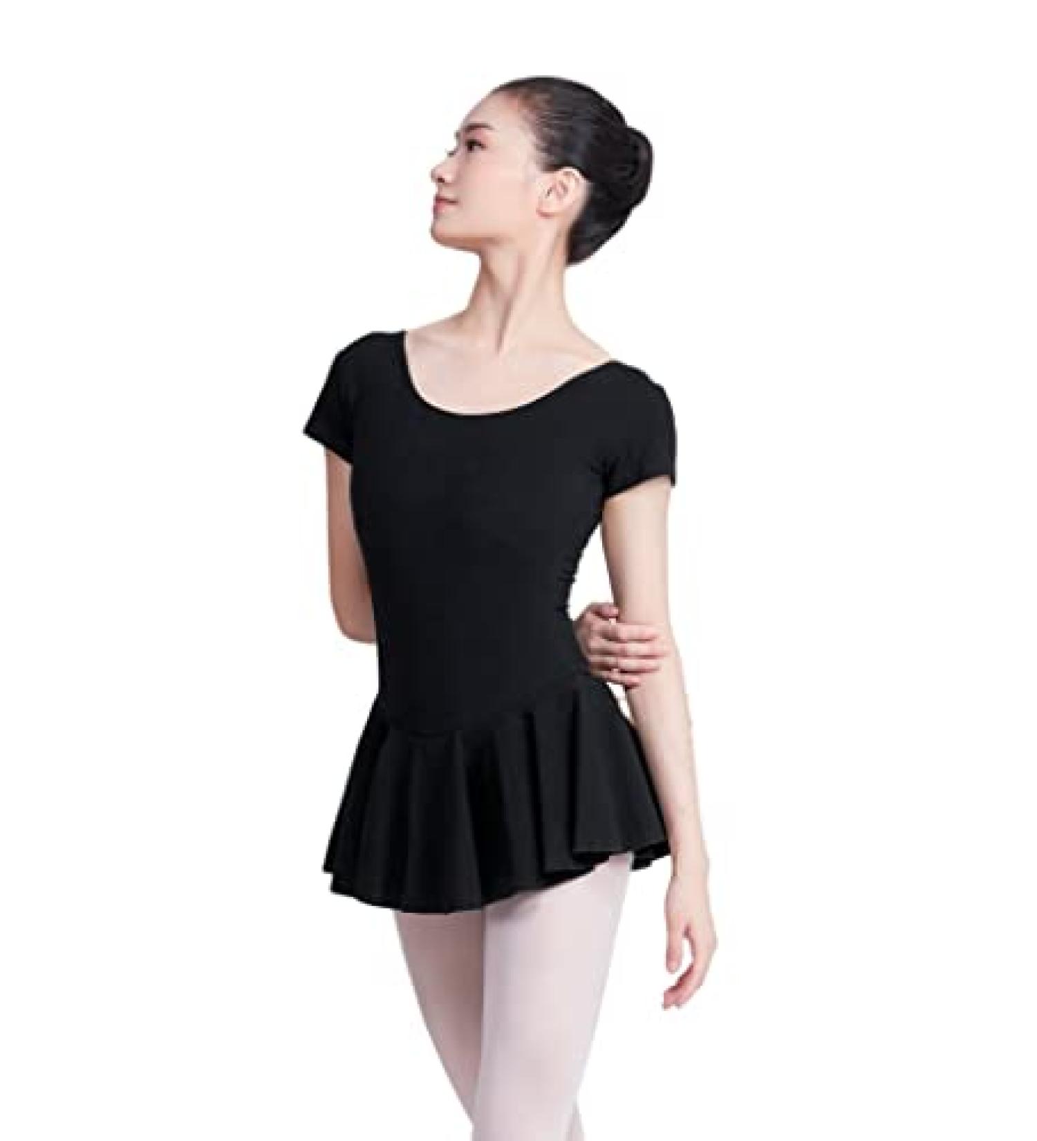 Phoeswan Black Skirted Dance Leotard Dress - Women's Short Sleeve (Size Large) - Buy Online on GoSupps.com