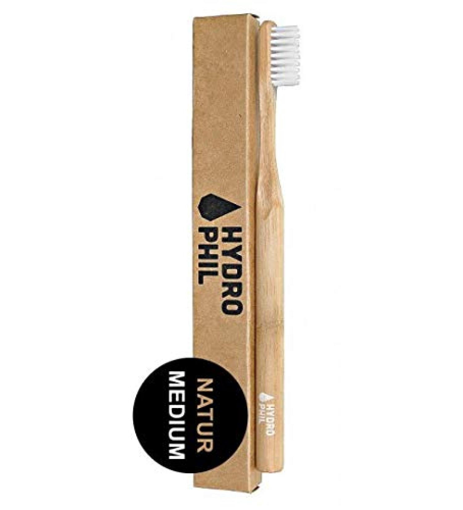 Pack of 4 sustainable toothbrushes made of bamboo (natural) HYDROPHIL