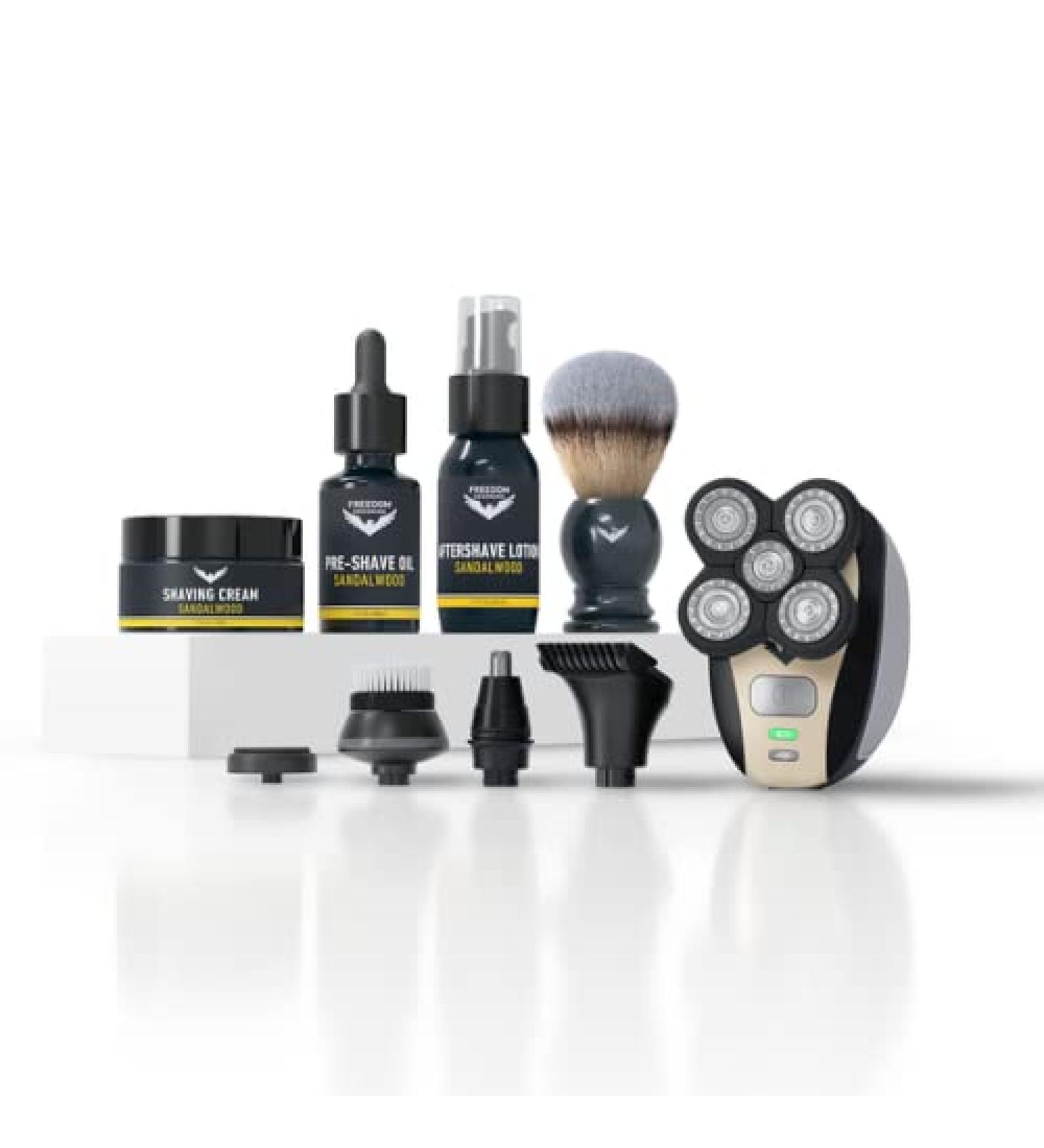 FREEDOM GROOMING FlexSeries Electric Head Hair Shaver Kit with 5 Attachments and Grooming Essentials - Buy Online on GoSupps.com