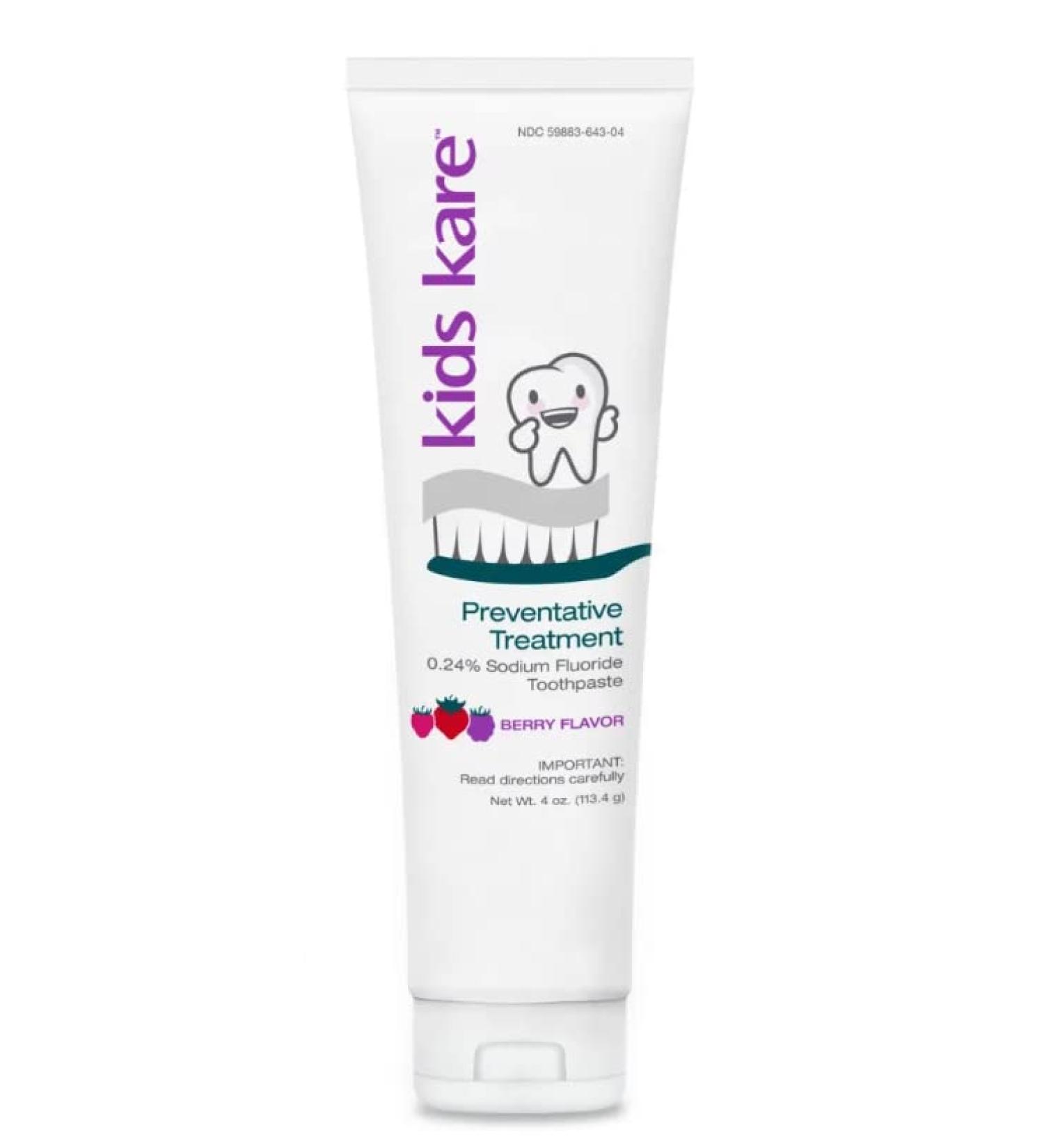 Kids Kare 0.24% Neutral Sodium Fluoride Toothpaste Berry Flavor 4 oz. Tube 4 Ounce (Pack of 1) - Buy Online on GoSupps.com