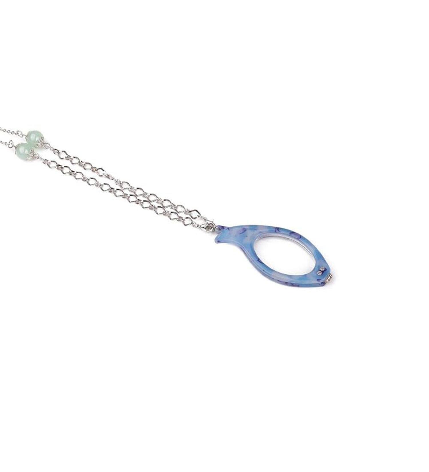 XIGAWAY Foldable Reading Glasses with Necklace & Pendant | Handheld Magnifying Glass | Long Chain | One Size Fabric | Stylish & Functional Eye Care - Buy Online on GoSupps.com