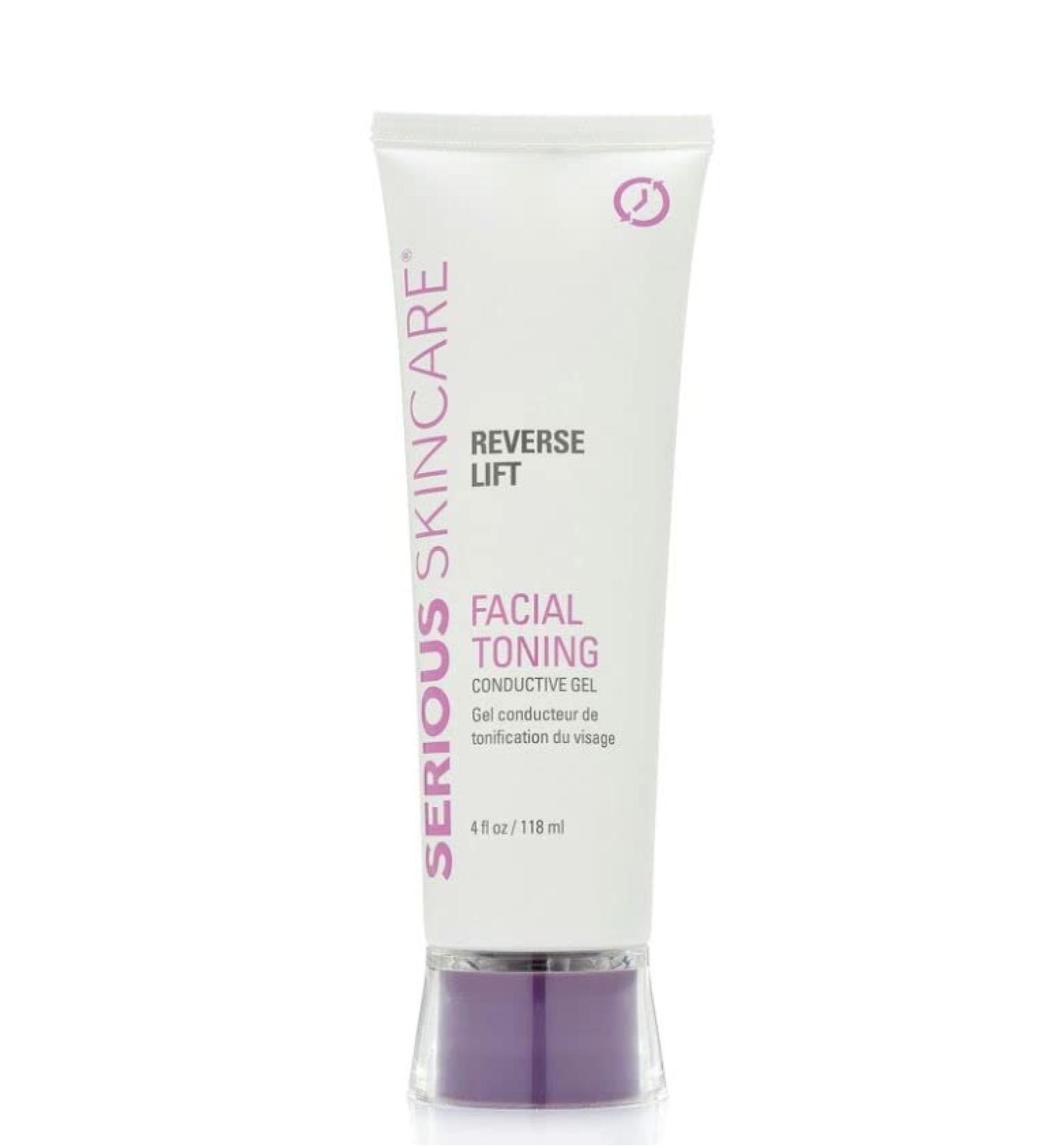 Serious Skincare Reverse Lift Facial Toning Conductive Gel with Soluble Collagen - 4 oz. (1 Pack) | Compatible with Nu Face - Glides Easily - Buy Online on GoSupps.com