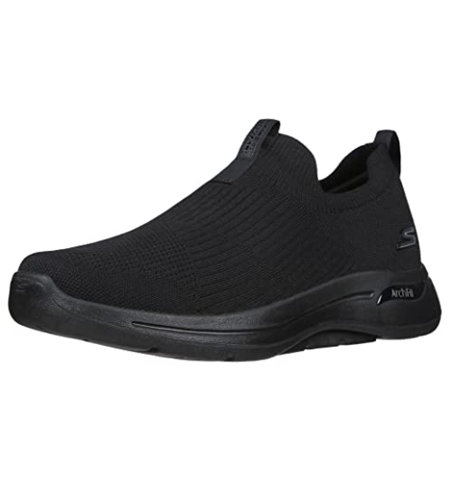 Skechers Men's GoWalk Arch Fit-StretchFit Athletic Slip-On Loafer 10 Black - Buy Online on GoSupps.com