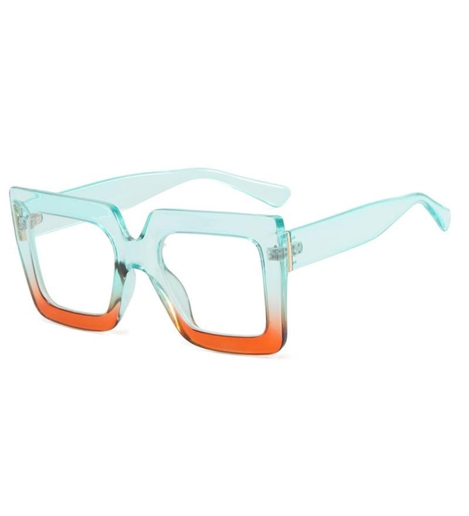 Shop Oversized Square Blue Light Blocking Reading Glasses - Anti-Glare +200 Green - Buy Online on GoSupps.com