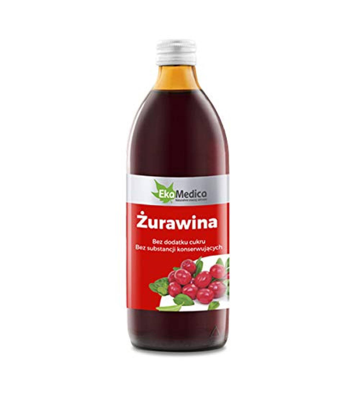 EkaMedica Cranberry Juice / SOK Z URAWINY 1000ml ***100% Natural No Added Sugar***