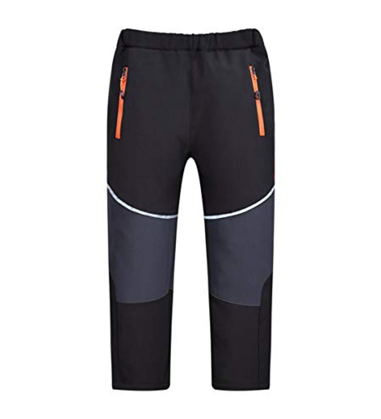 Hiheart Boys Girls Softshell Hiking Pants Waterproof Insulated Trousers 6-7 Black