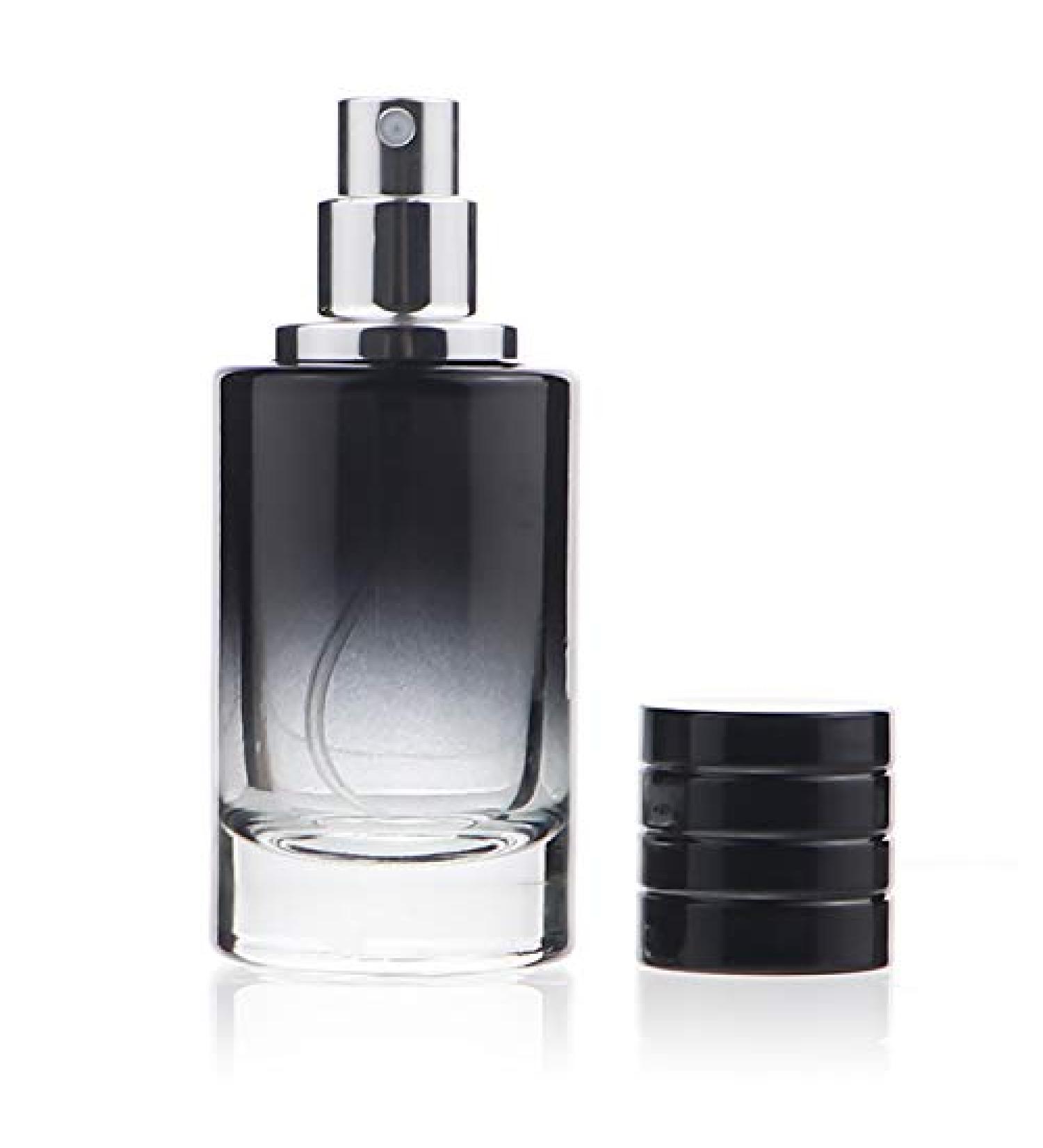Z nitude Glassworks 100ml Glass Perfume Bottle Gradient Empty Cylindrical Bottle with Fine Mist Atomiser (Black) - Buy Online on GoSupps.com