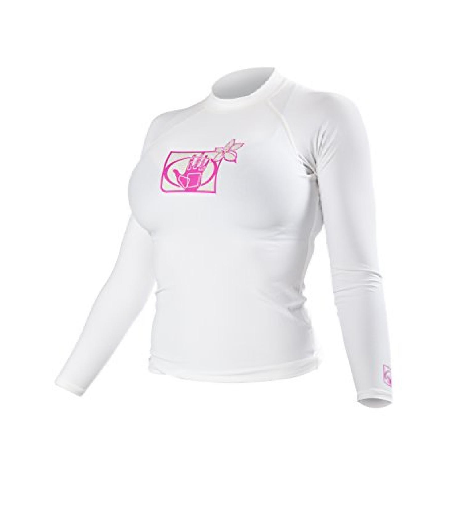 Body Glove 13211W Women's L/A Basic Fitted Long Sleeve Rashguard Top Small White
