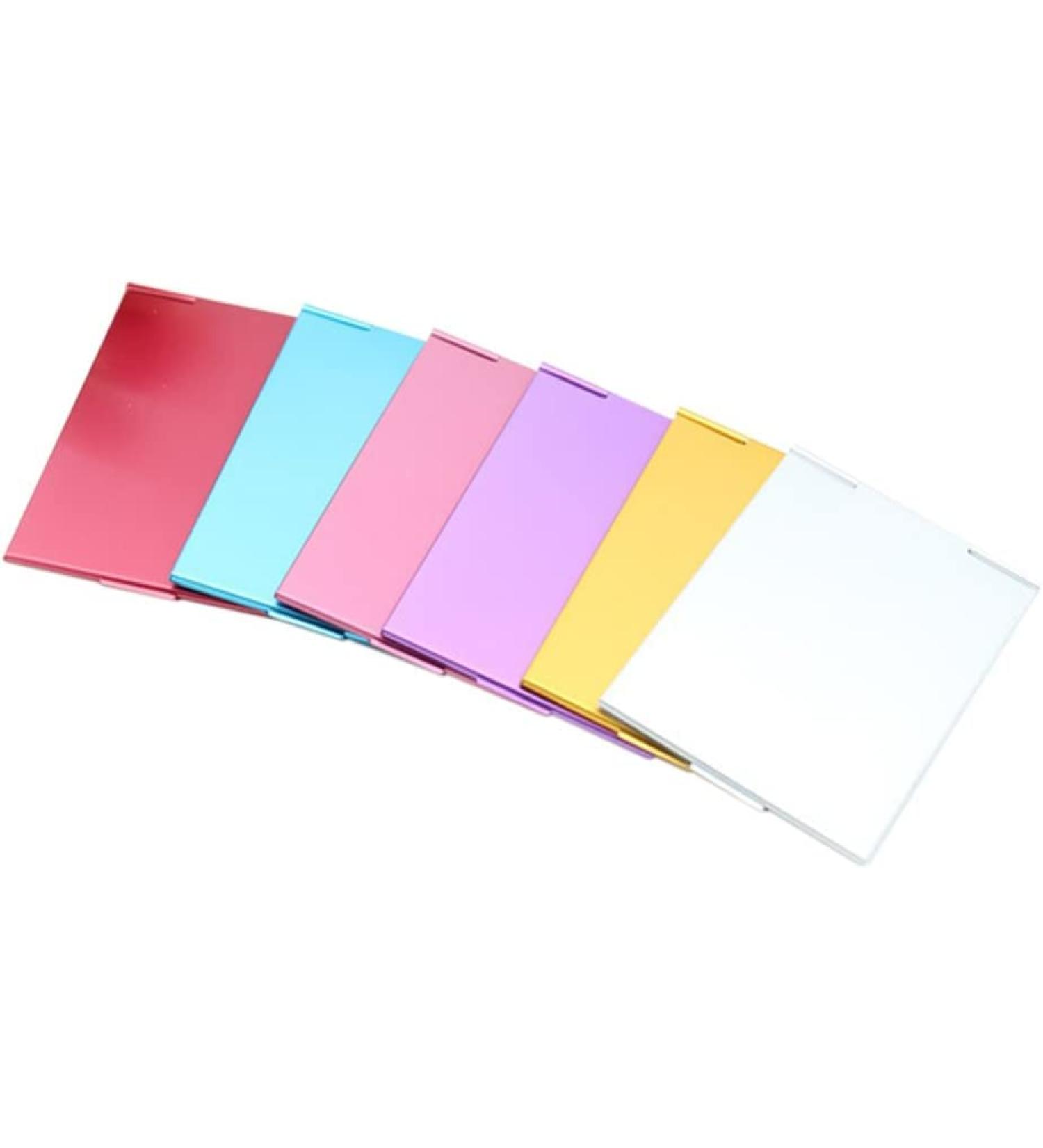 Compact Mirror Portable Handheld Pocket Makeup Cosmetic Mirror Mini Travel Mirror Random Colour 9.5X6.8cm Practical Design