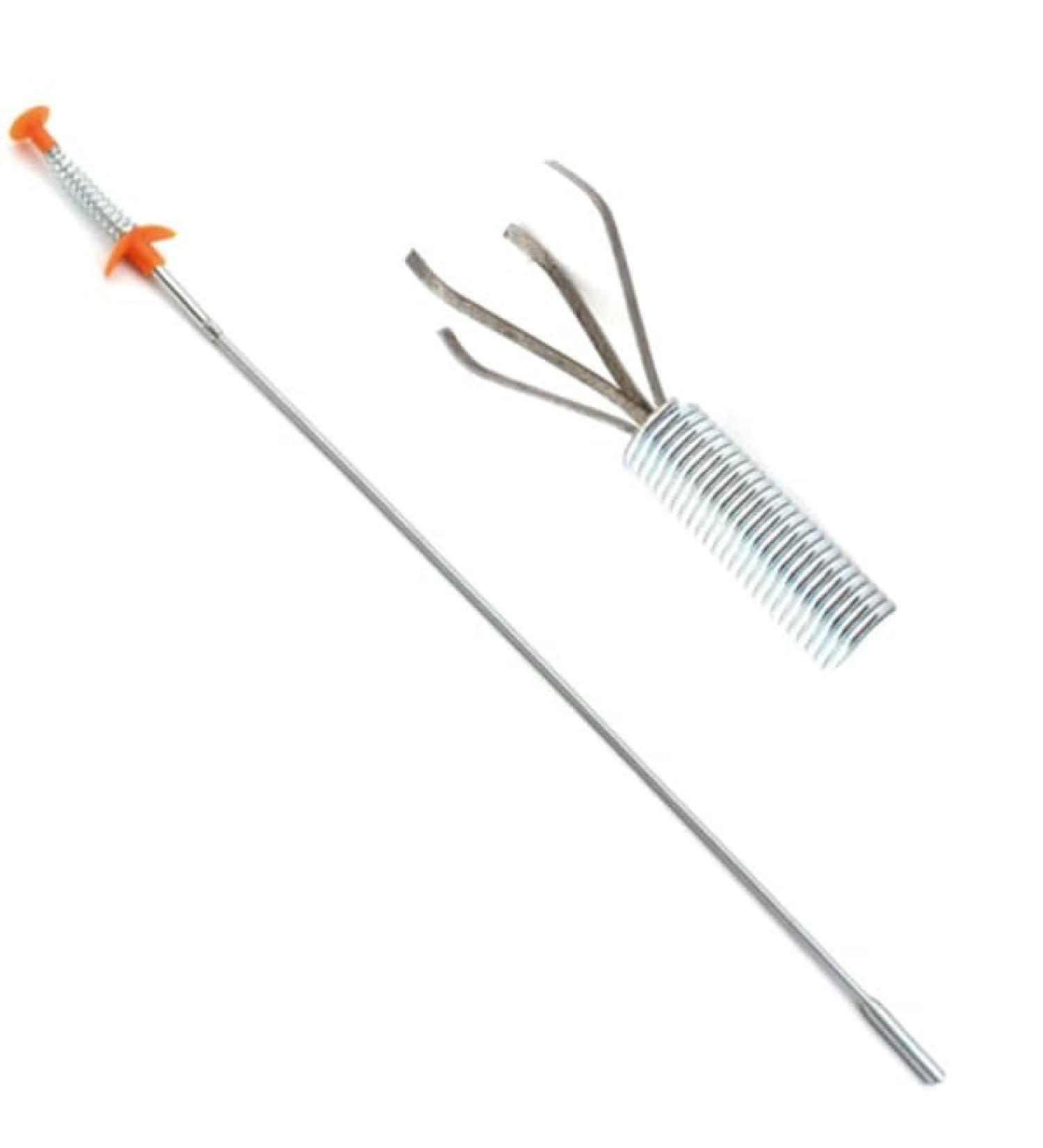 Spring Pipeline Dredge Hook - Effective Drain Clog Remover for Kitchen & Bathroom | Bendable Hair Catcher Tool - Buy Online on GoSupps.com