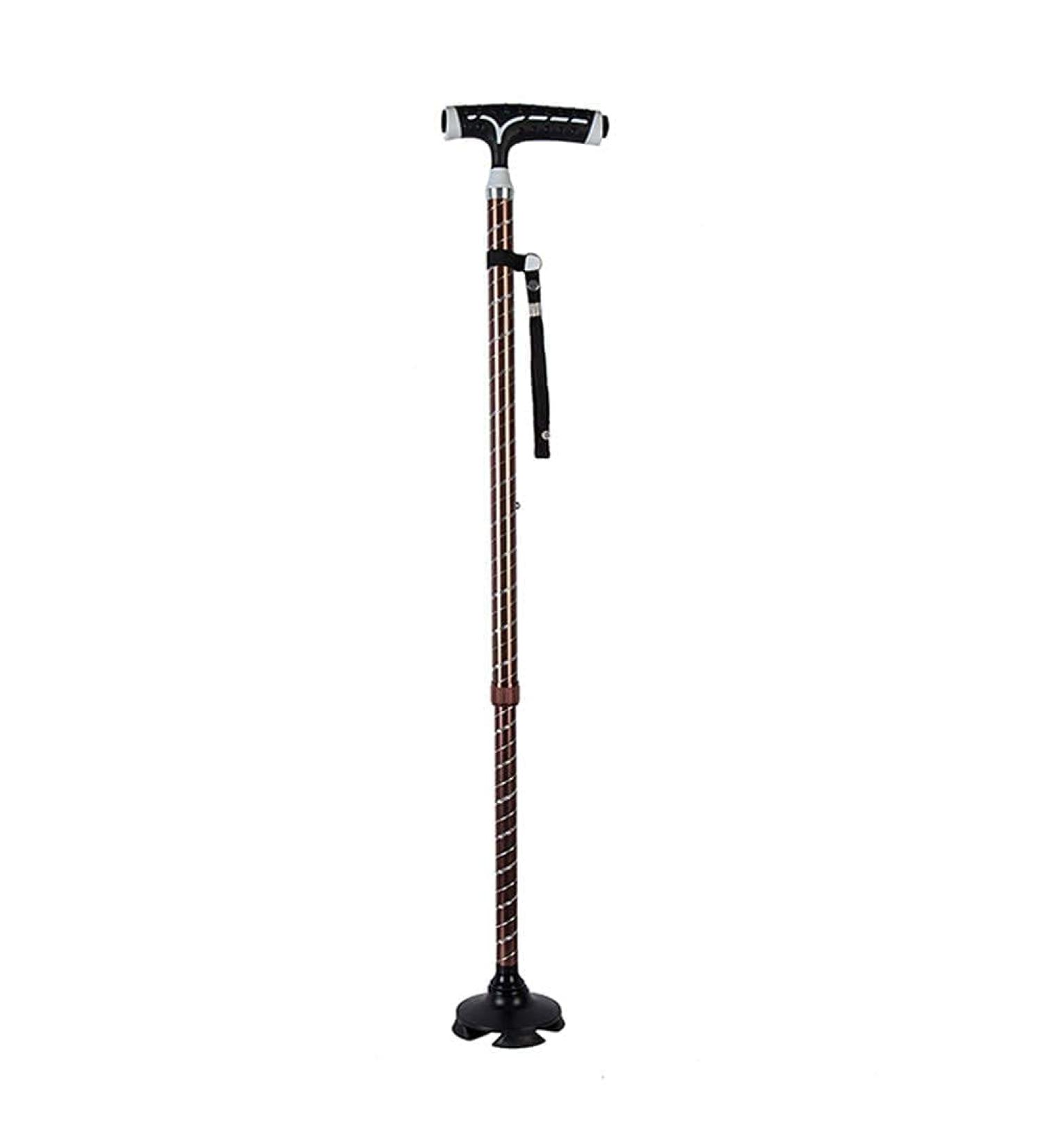 Canes Elderly Walking Stick Sturdy Durable Aluminum Alloy Four Leg Adjustable Heights with LED Light Comfy Base for Men & Women - Buy Online on GoSupps.com
