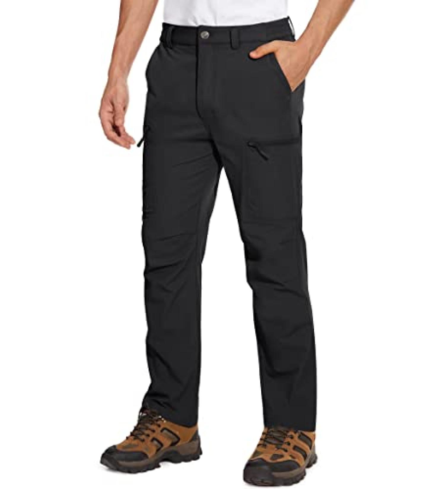MAGCOMSEN Men's Waterproof Hiking Pants - Lightweight Quick Dry Outdoor Work Pants | 6 Pockets, Ripstop Fabric, Black, Size 38 - Buy Online on GoSupps.com