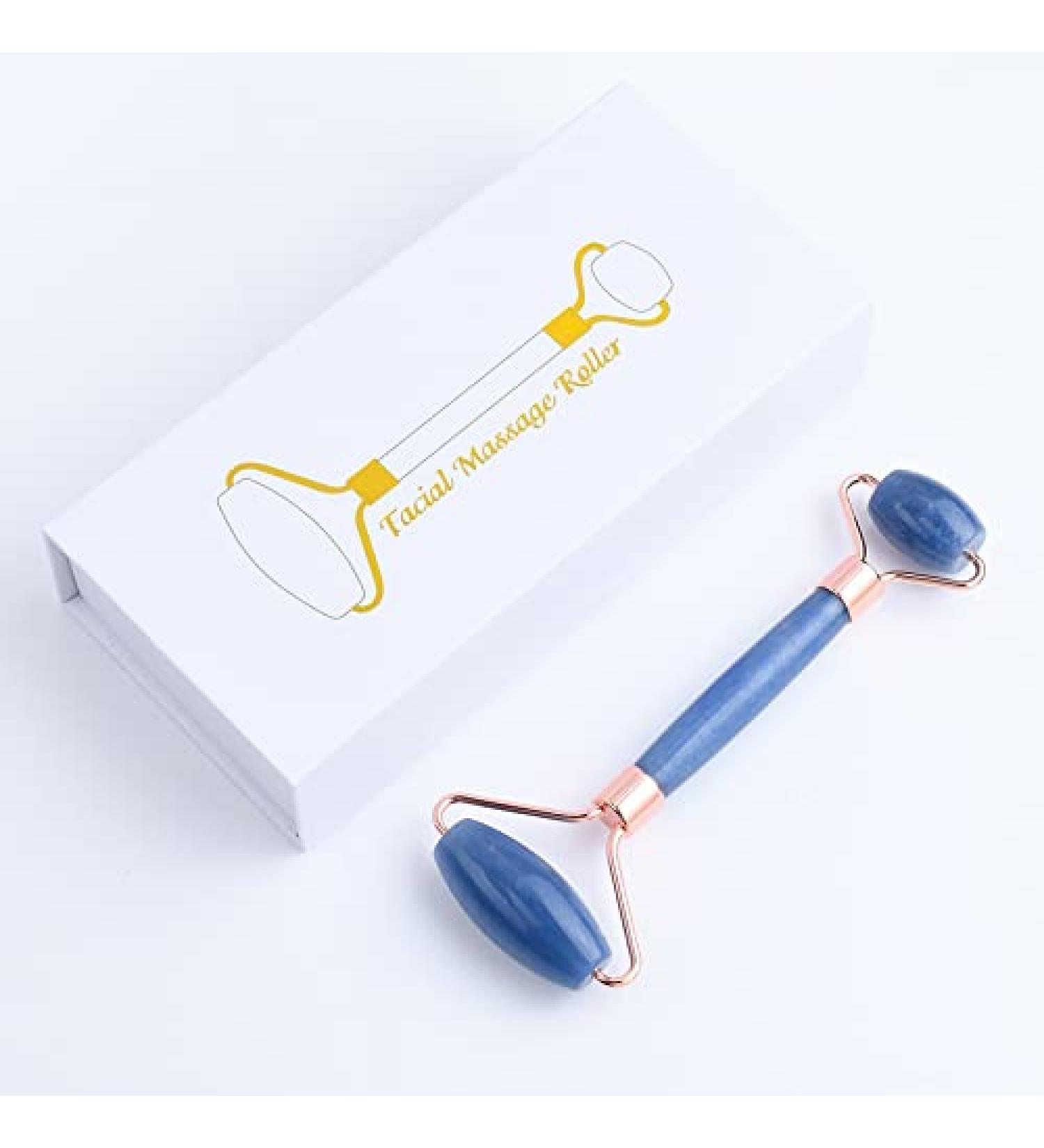 Buy Blue Aventurine Jade Roller & Gua Sha - Anti-aging Massage for Beautiful Skin Reduces Wrinkles - Original Natural Jade Stone - Buy Online on GoSupps.com