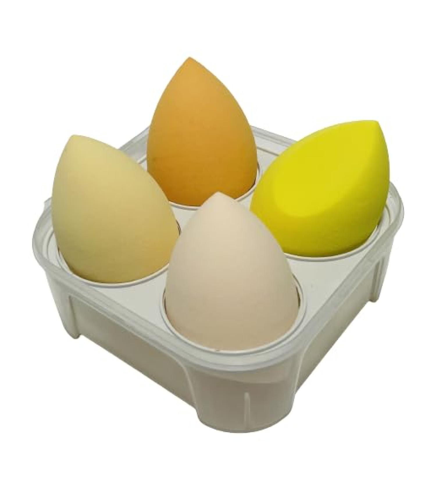 Makeup Blending Sponge 4 Ct/Pk Perfect for Liquid Foundation Cream Powder and Other Cosmetic Application (Sunset)