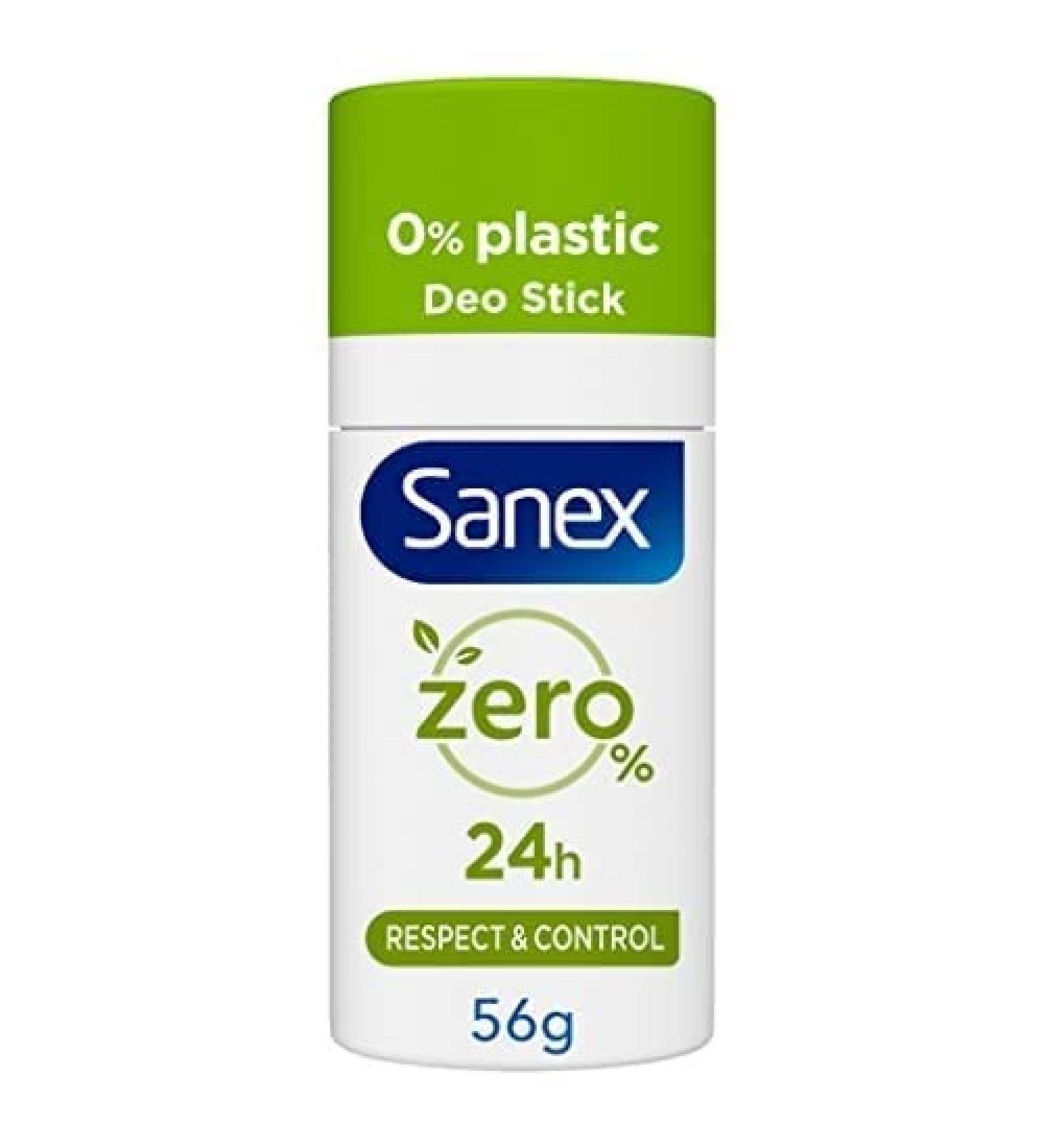 Sanex SANEX - Deodorant Stick Solid 0% Respect & Control - Deodorant for Women and Men - Effective 24 h - Deo Stick 56g
