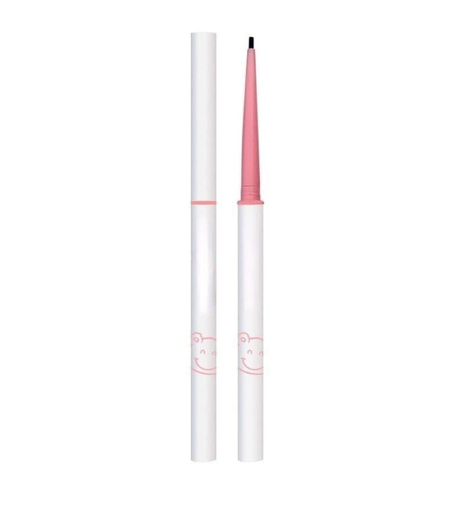 BADALO Extremely Fine Waterproof Eyeliner Ultra Fine Long Lasting NonSmudge Female Beginner Eyeliner Pen Pink Eyeliner Pen Size 2 natural brown